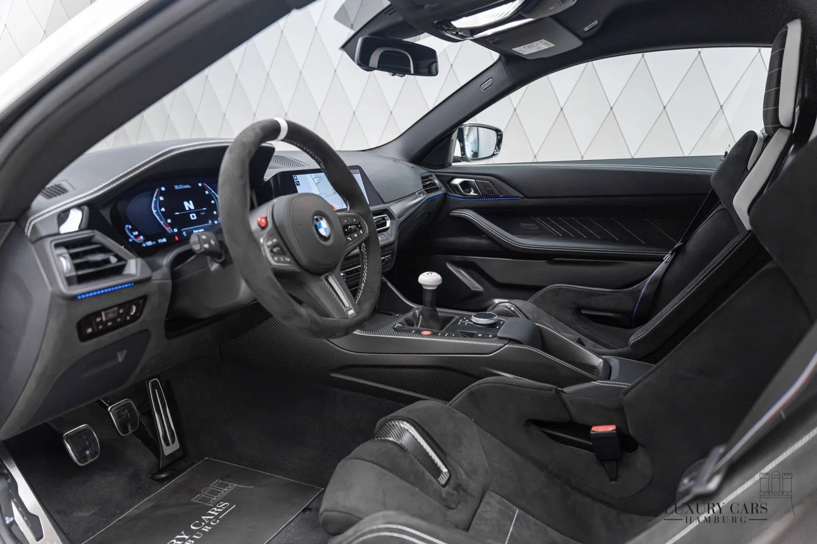 2023 BMW M3 3.0 CSL interior, dashboard, Black, Alcantara