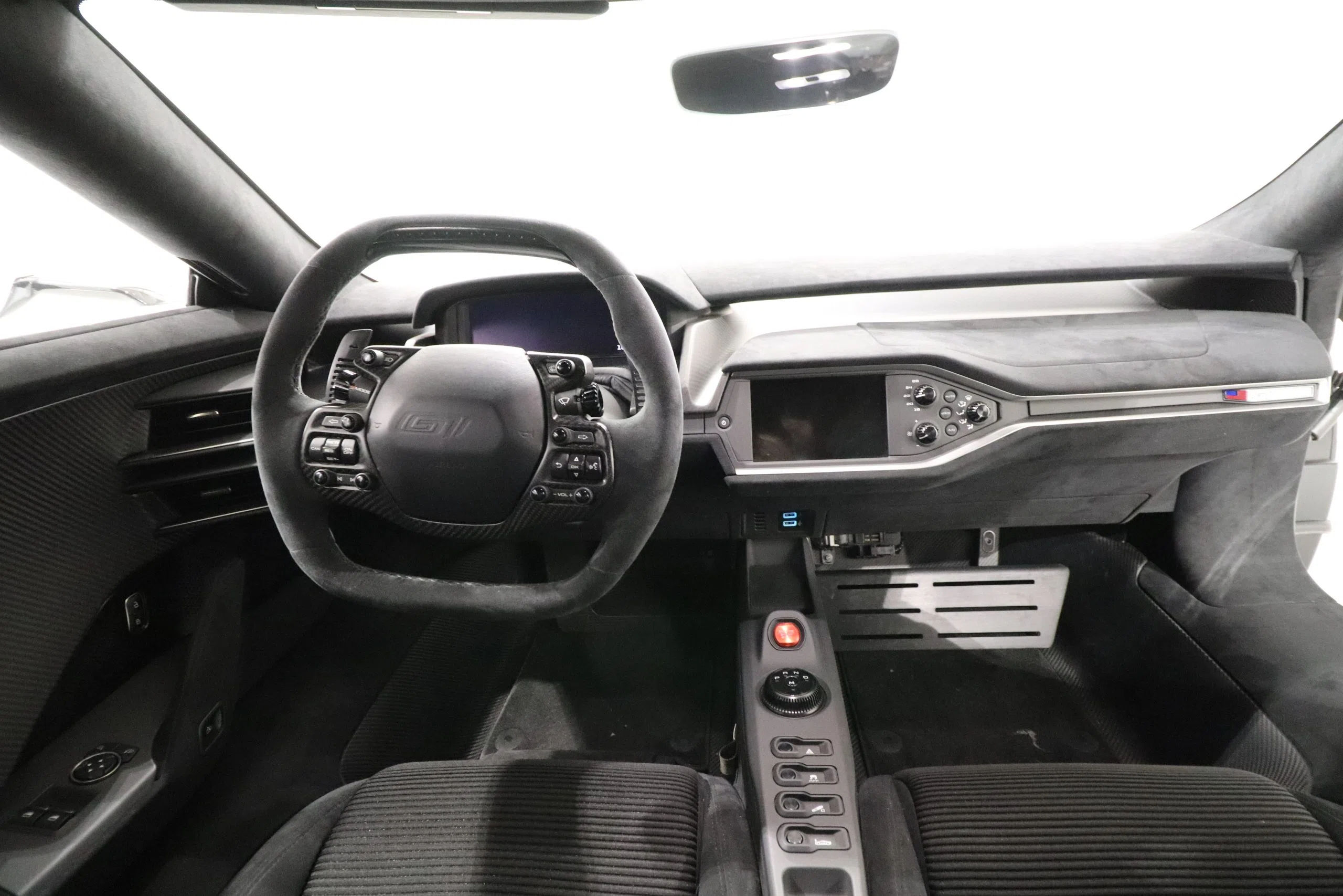 2018 Ford GT interior, dashboard, Alcantara