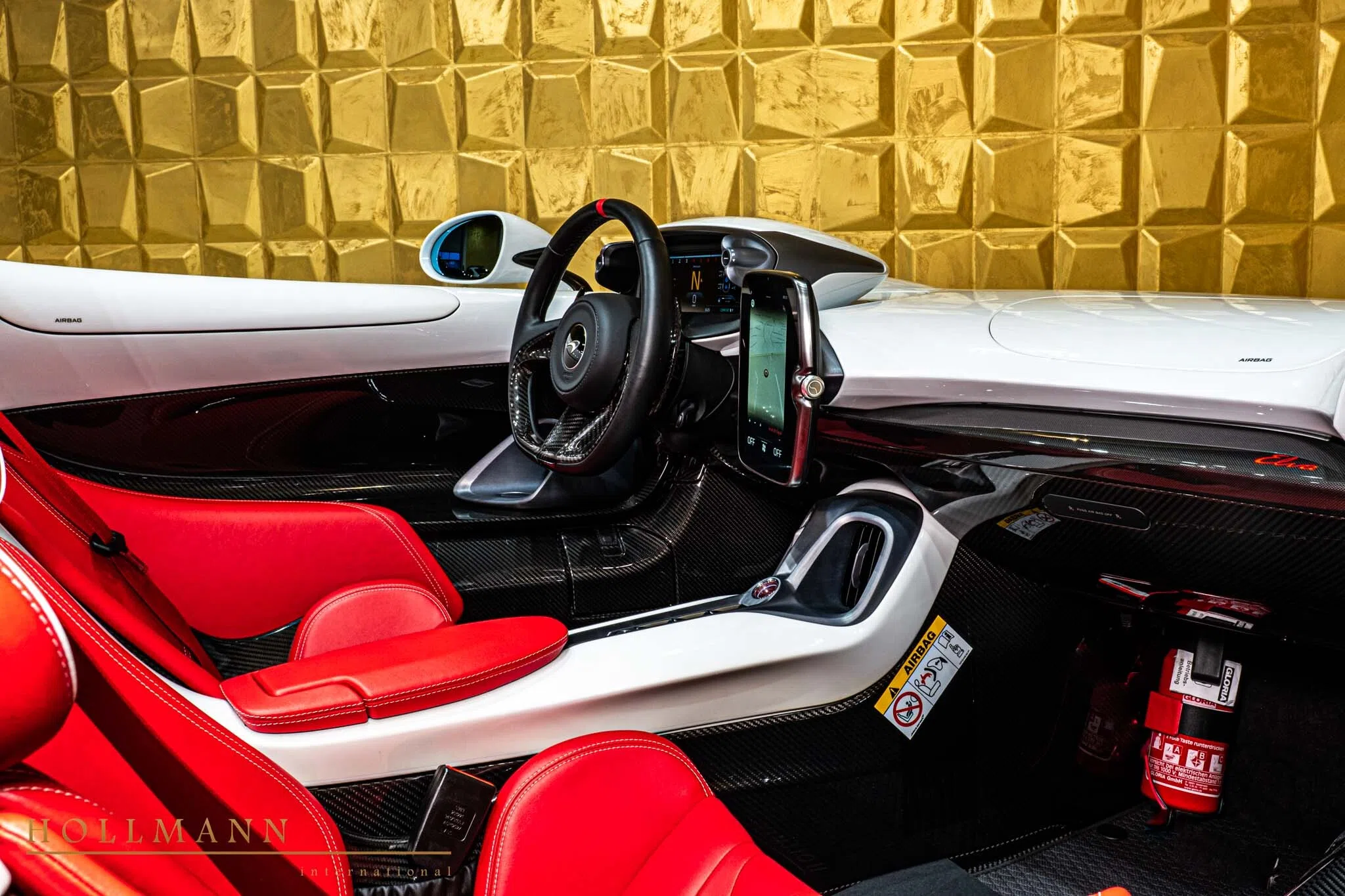 2023 McLaren Elva interior, Leather Camine Red