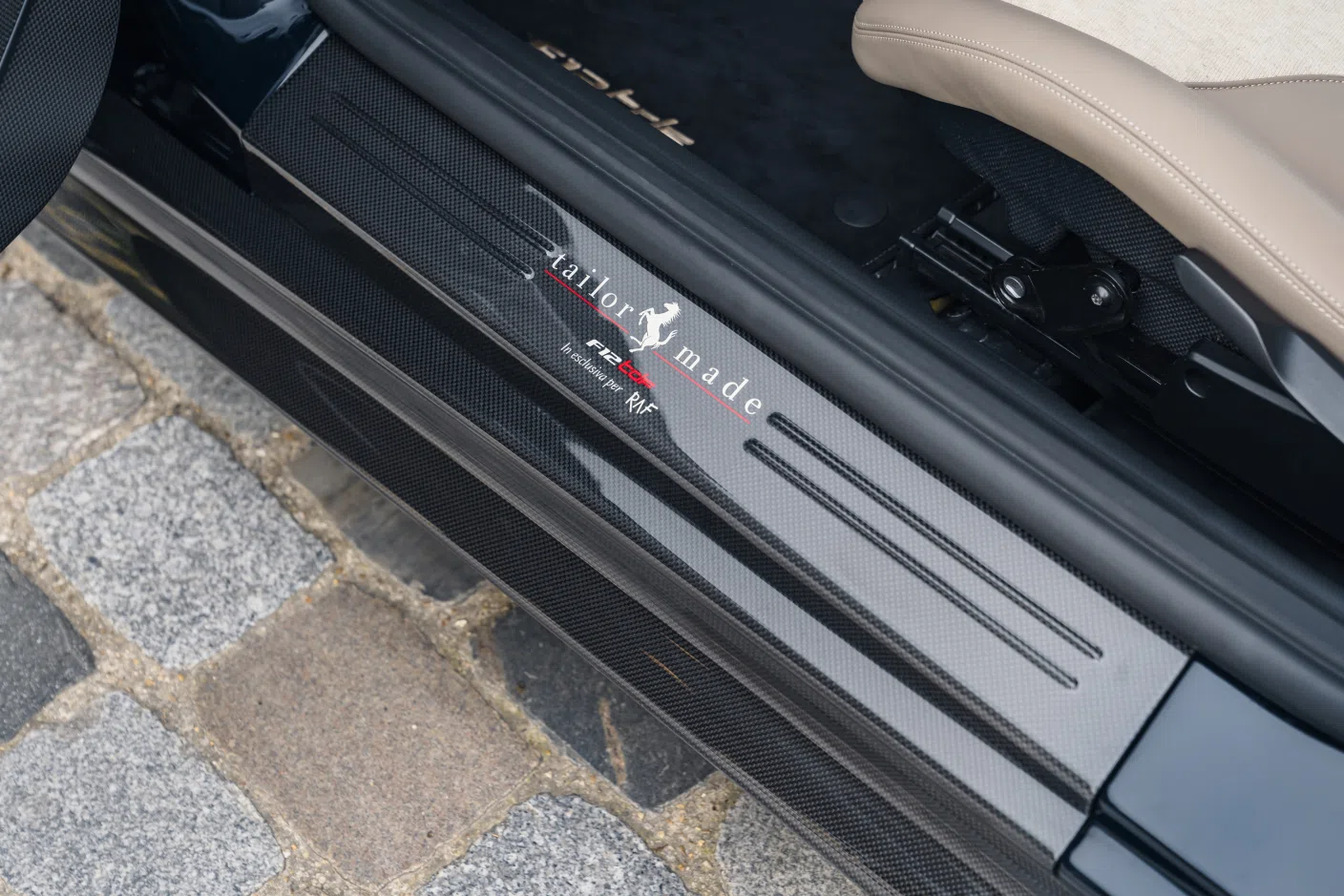 2017 Ferrari F12tdf interior, door sill