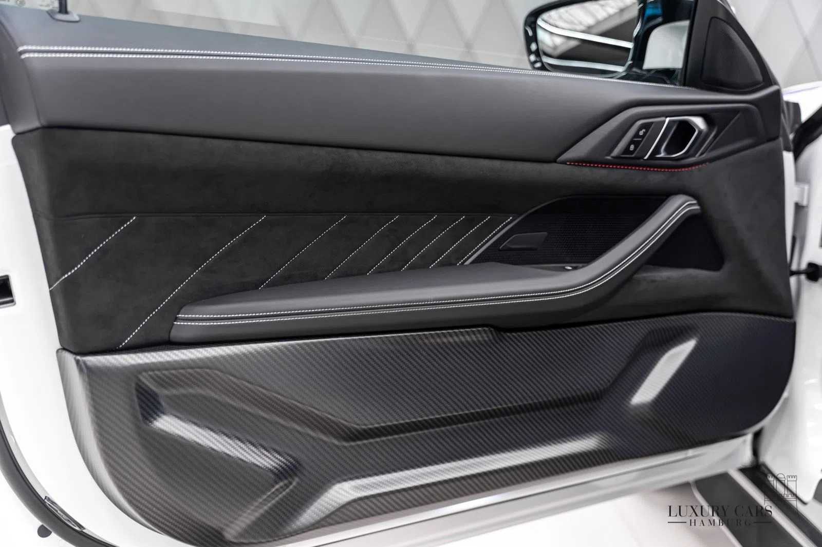 2023 BMW M3 3.0 CSL interior, door panel, Black, Alcantara