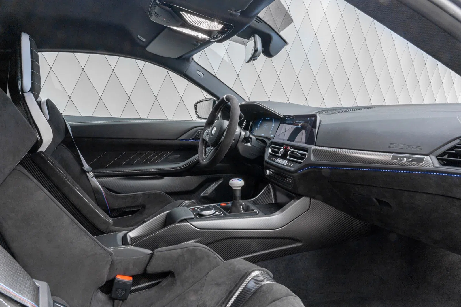 2023 BMW M3 3.0 CSL interior, Black, Alcantara