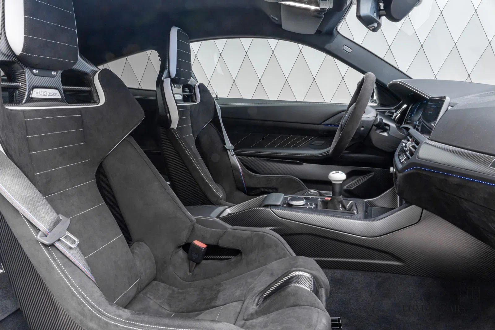 2023 BMW M3 3.0 CSL interior, seats, Black, Alcantara