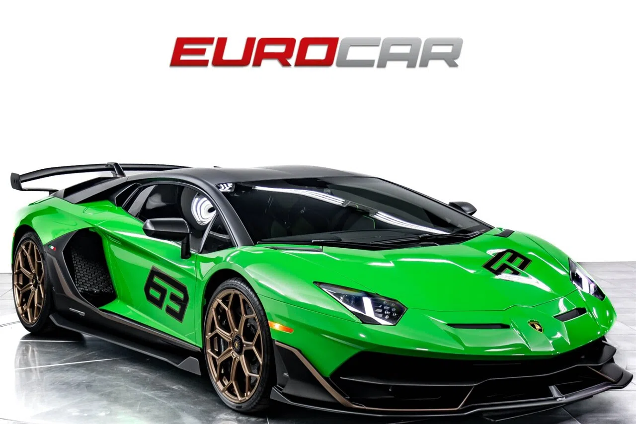 2019 Lamborghini Aventador LP 770-4 SVJ for sale, front three-quarter view, Verde Mantis Pearl Effect