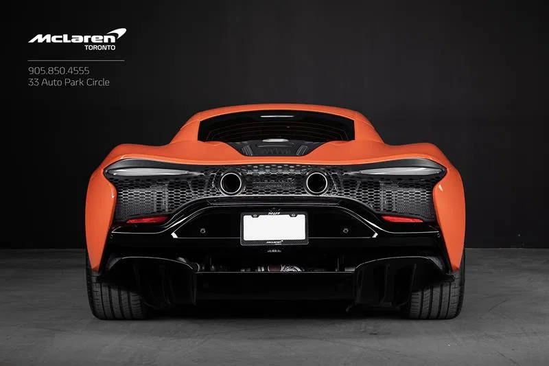 2023 McLaren Artura, rear three-quarter view, MSO Helios Orange