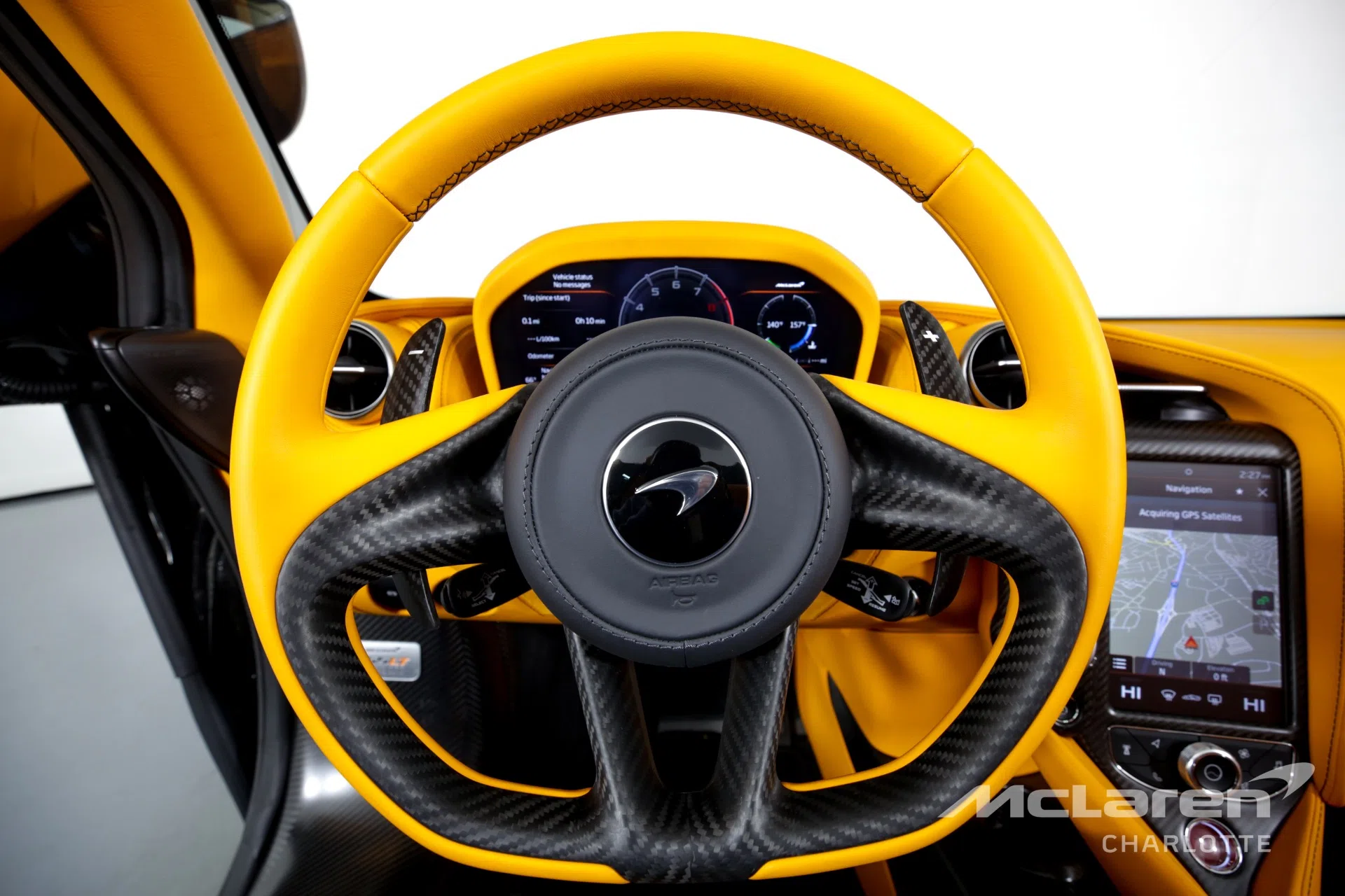 2022 McLaren 765LT Spider interior, steering wheel