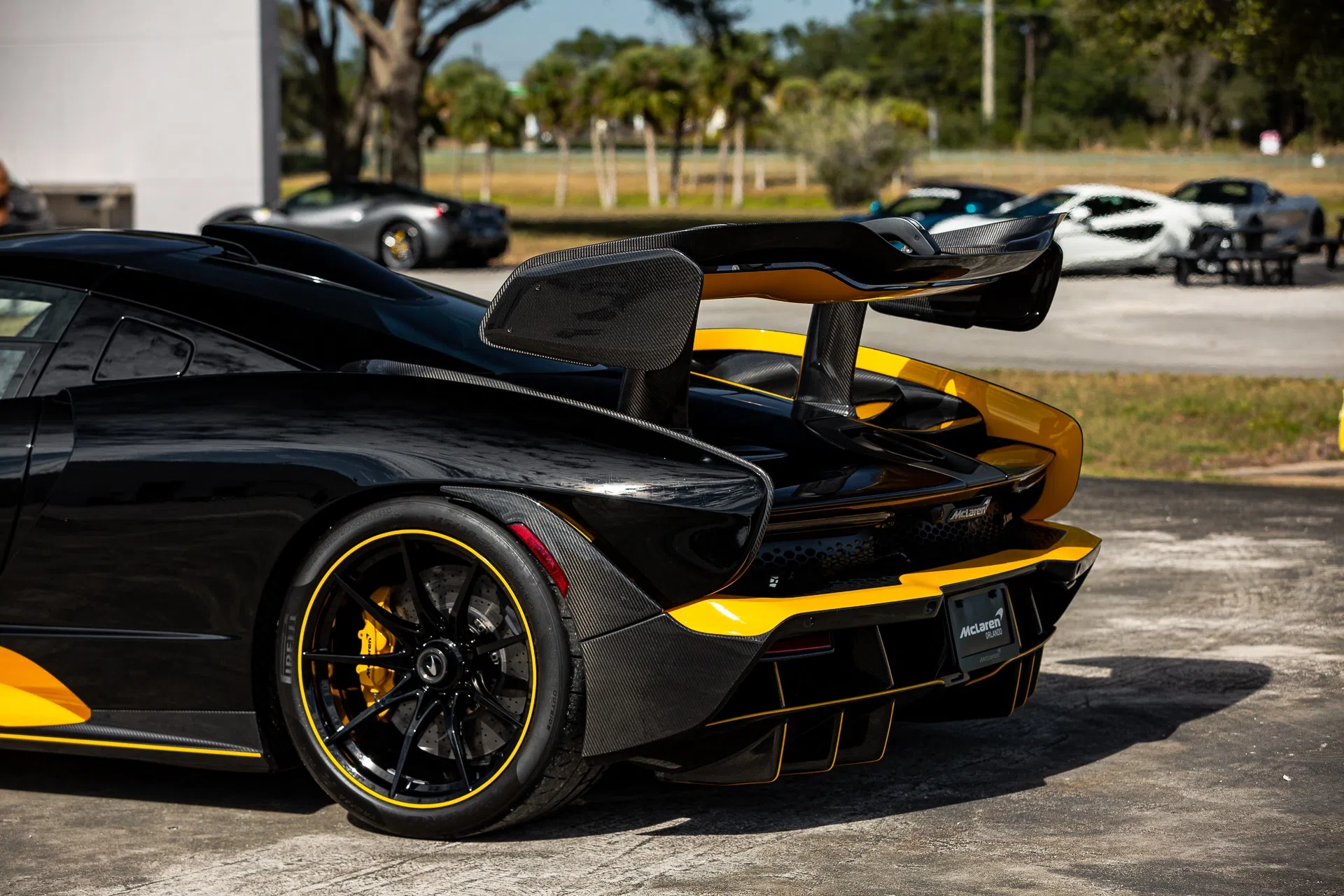 2019 McLaren Senna for sale, exterior, MSO Pure Black / Solar Yellow