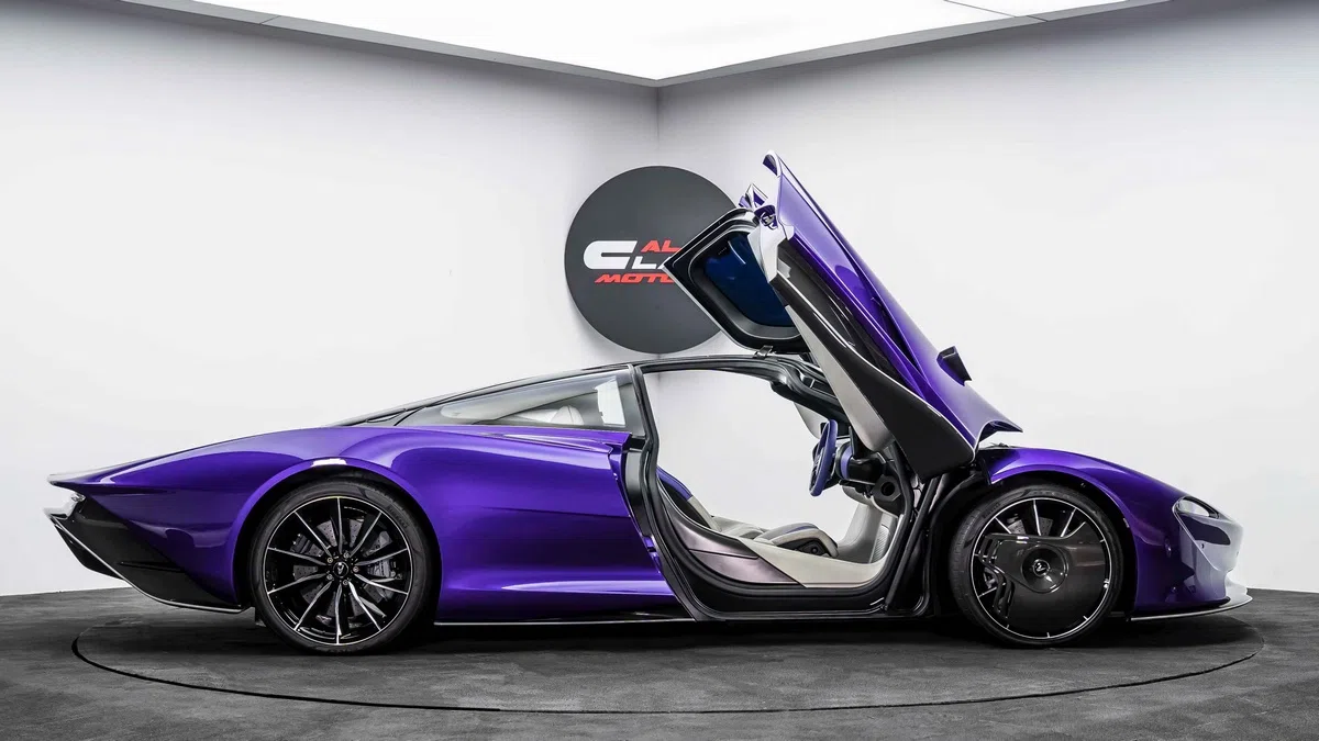 2020 McLaren Speedtail for sale, exterior, Mauvine Blue