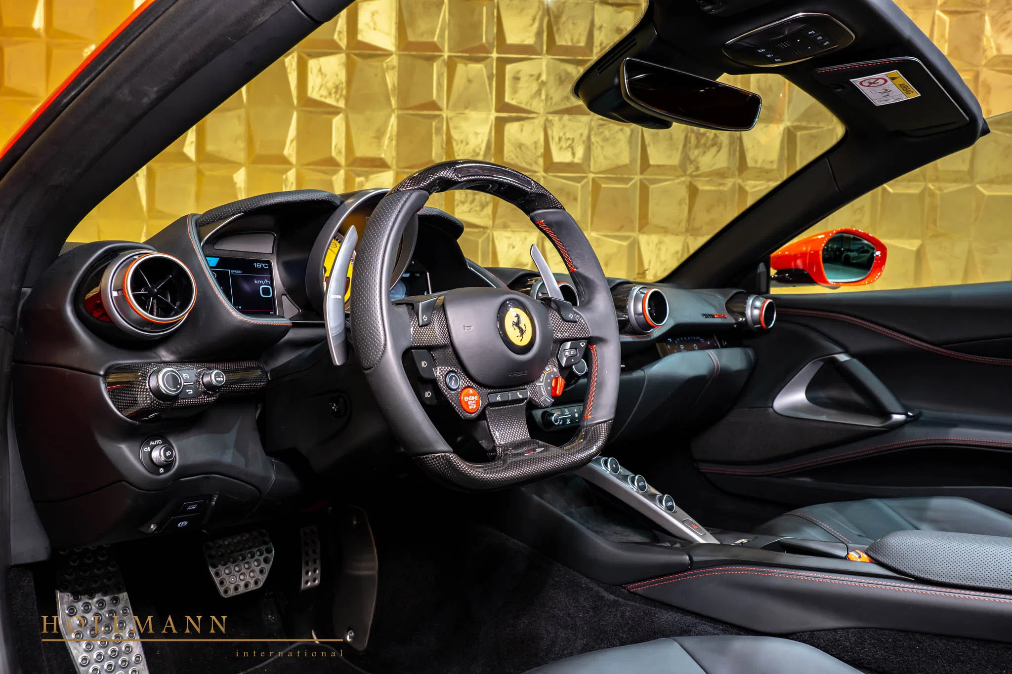 2024 Ferrari 812 GTS interior, dashboard, Nero, Full leather