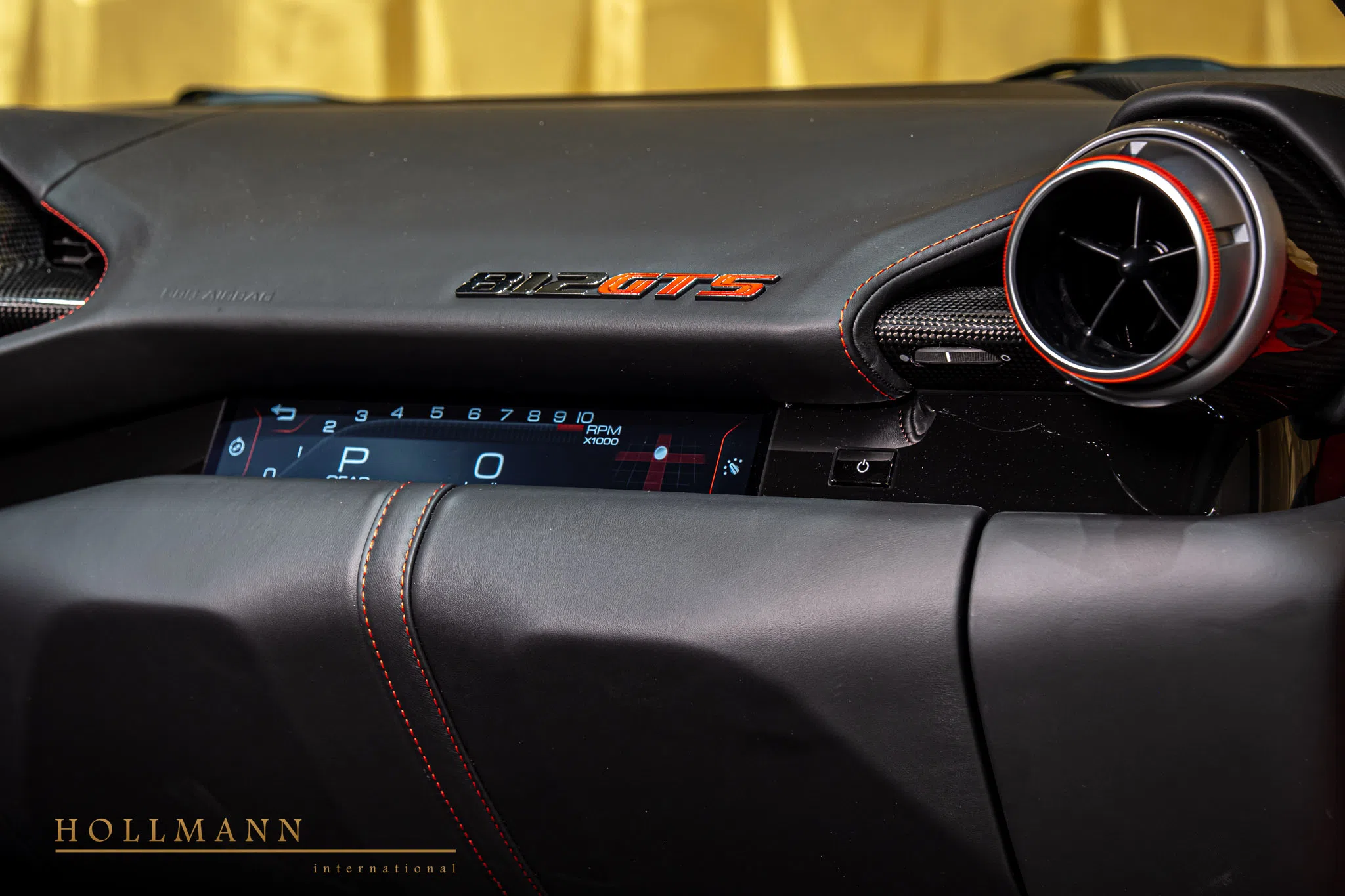 2024 Ferrari 812 GTS interior, center console, Nero, Full leather