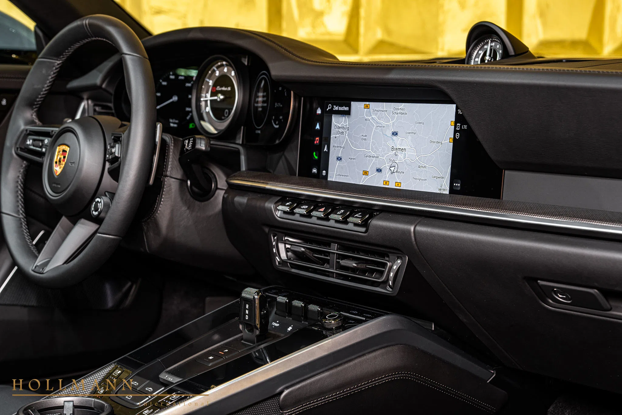 2024 Porsche 911 Turbo S Cabriolet interior, Black, Full leather