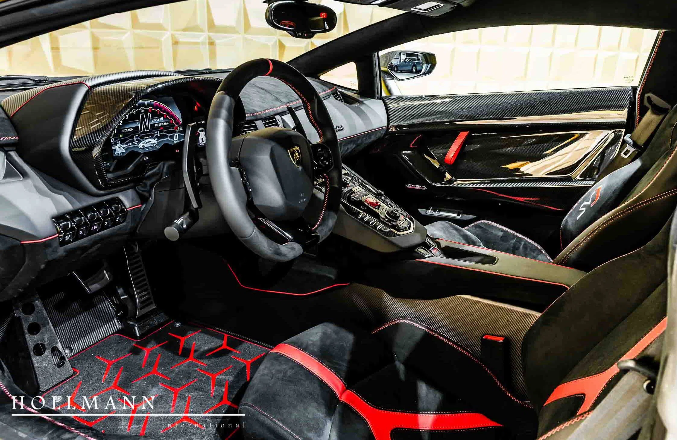 2019 Lamborghini Aventador SVJ interior, dashboard, Nero Cosmos