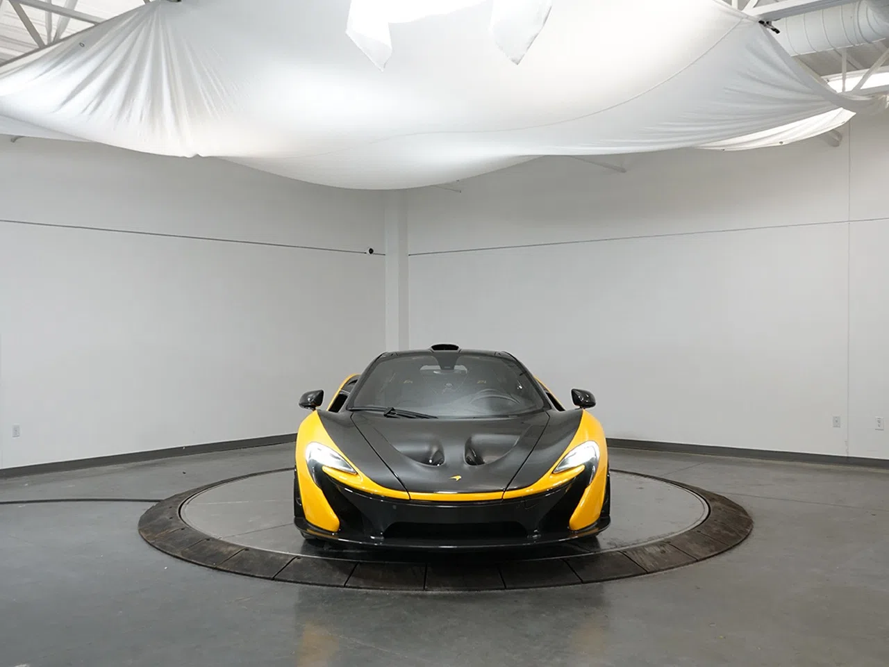 2013 McLaren P1 for sale, exterior, Volcano Yellow over Carbon