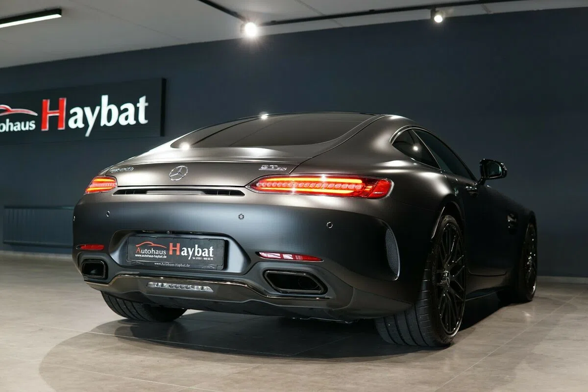 2015 Mercedes-Benz AMG GT C Edition 50, rear three-quarter view, Grau Metallic
