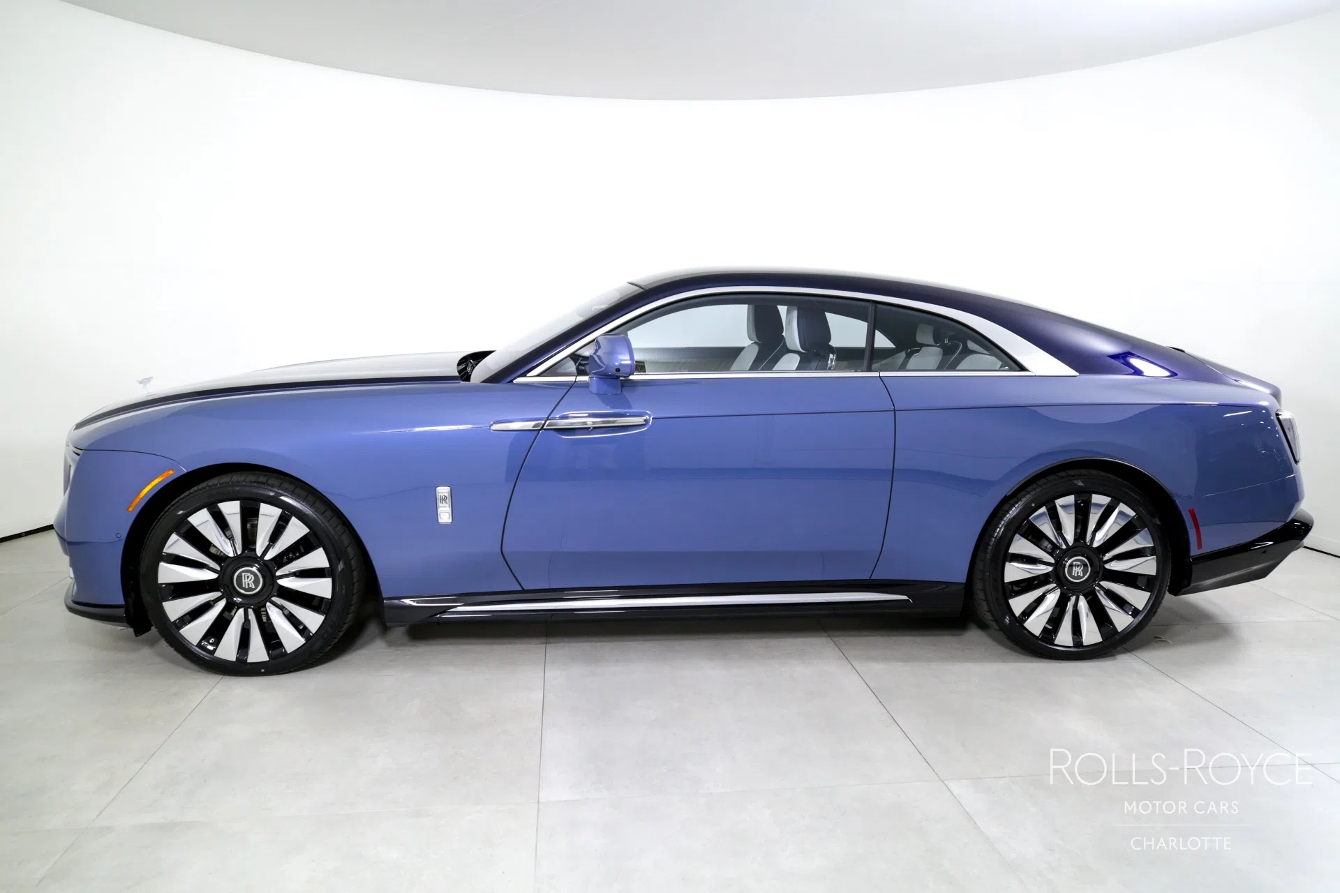 2024 Rolls-Royce Spectre for sale, exterior, Wittering Blue/Midnight Sapphire