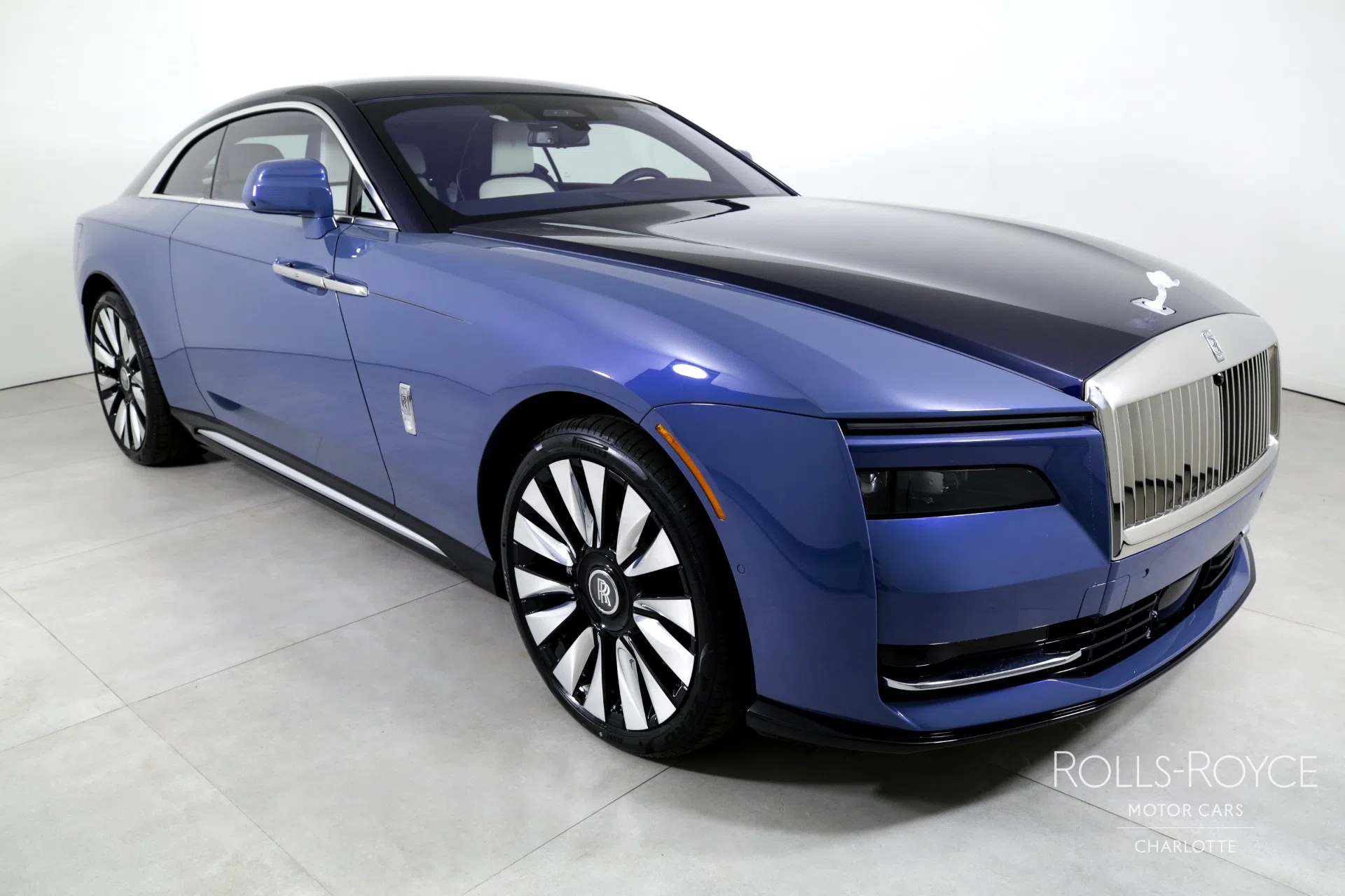 2024 Rolls-Royce Spectre for sale, exterior, Wittering Blue/Midnight Sapphire