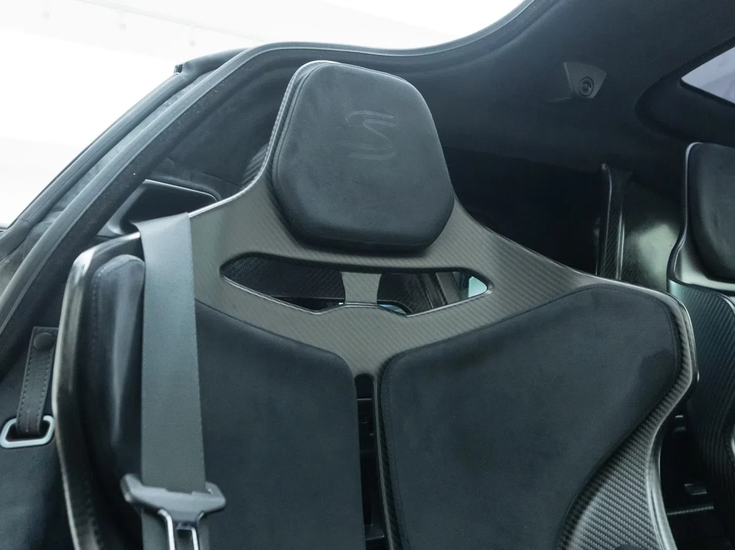2019 McLaren Senna interior, Black Alcantara