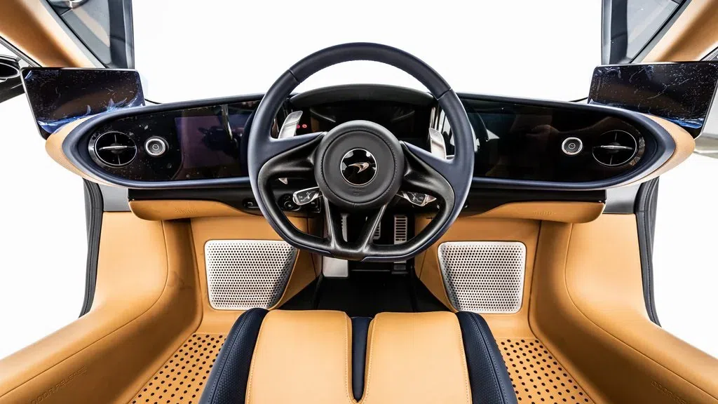 2020 McLaren Speedtail interior, dashboard, Natural Tan