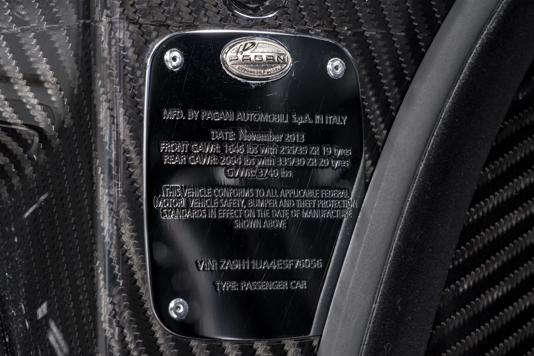 2014 Pagani Huayra Tempesta, 9/20