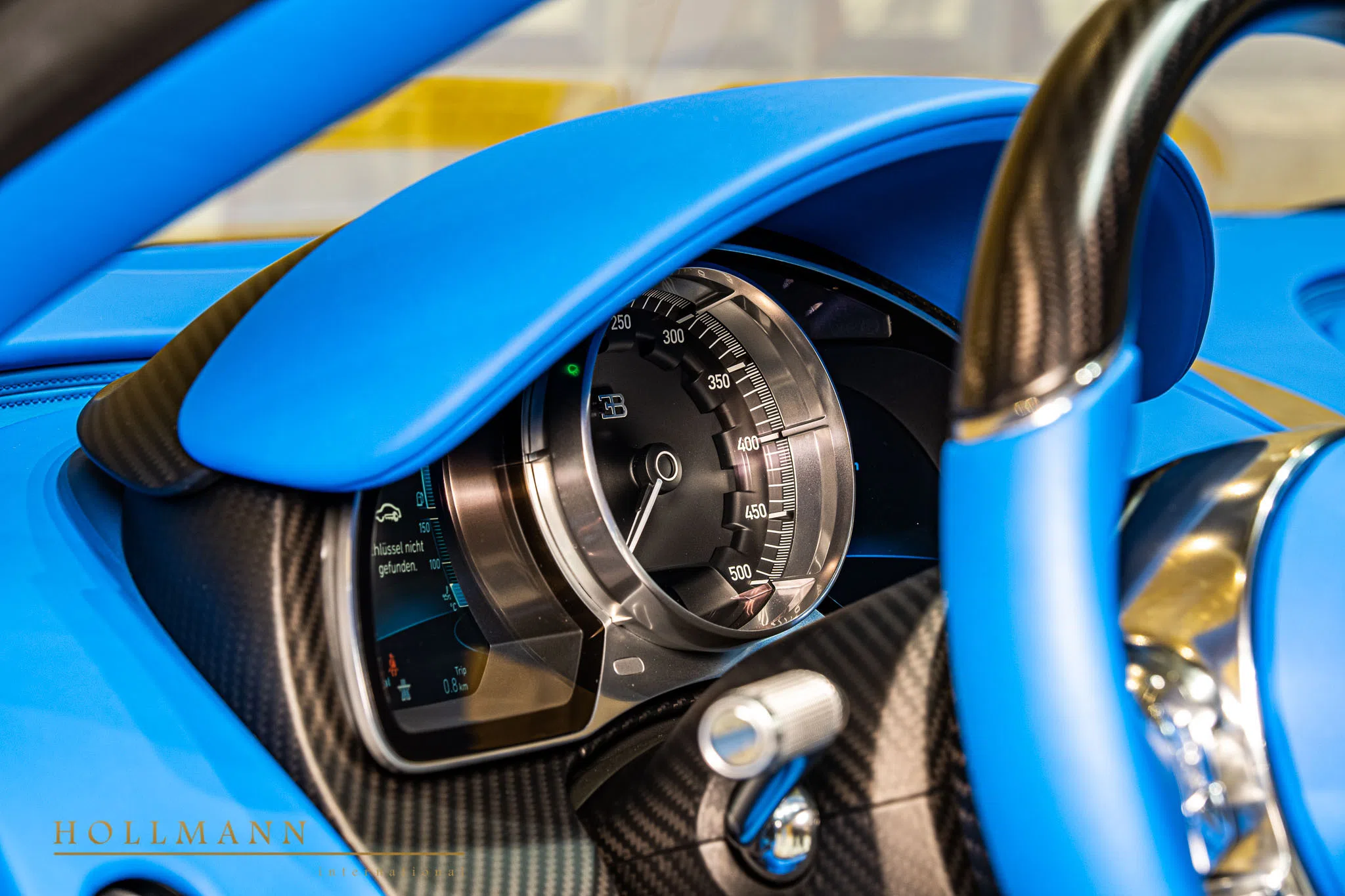 2021 Bugatti Chiron 110 ans interior, French Racing Blue