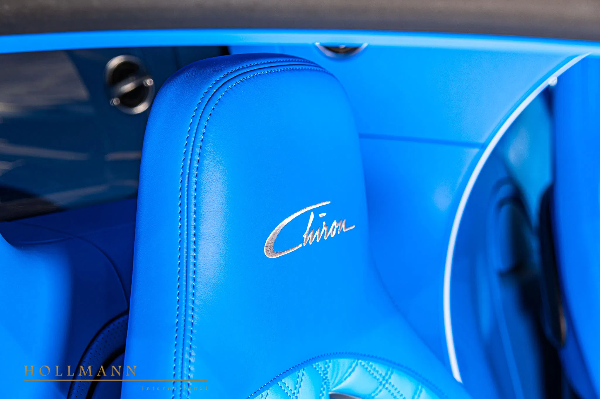 2021 Bugatti Chiron 110 ans interior, French Racing Blue