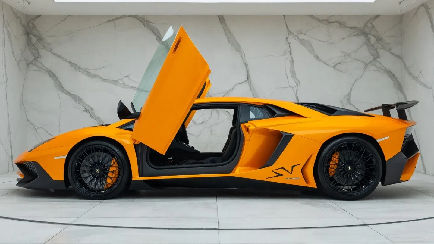 2015 Lamborghini Aventador LP 750-4 SV for sale, exterior, Arancio Atlas