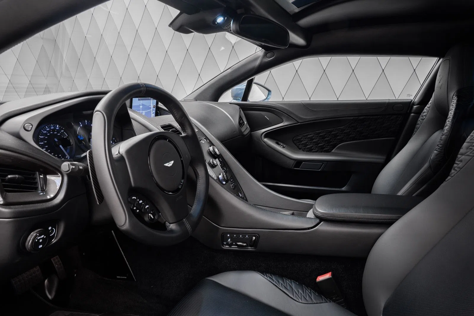 2019 Aston Martin Vanquish Zagato Shooting Brake interior, dashboard, BLACK