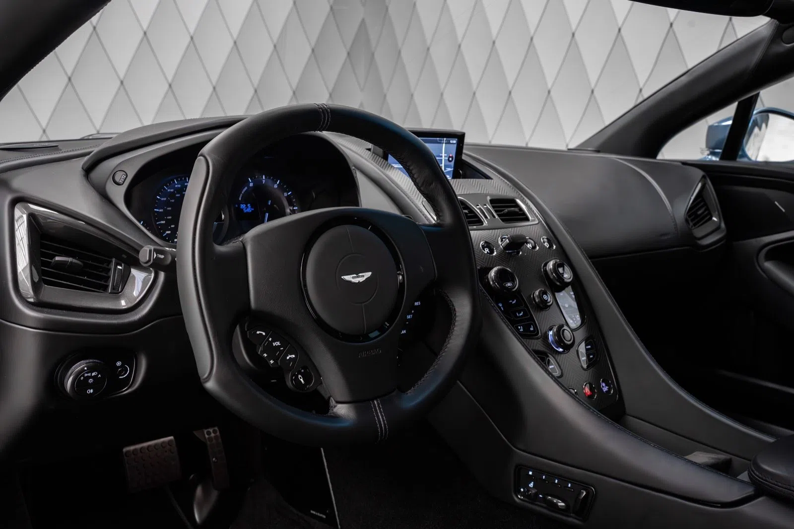 2019 Aston Martin Vanquish Zagato Shooting Brake interior, dashboard, BLACK