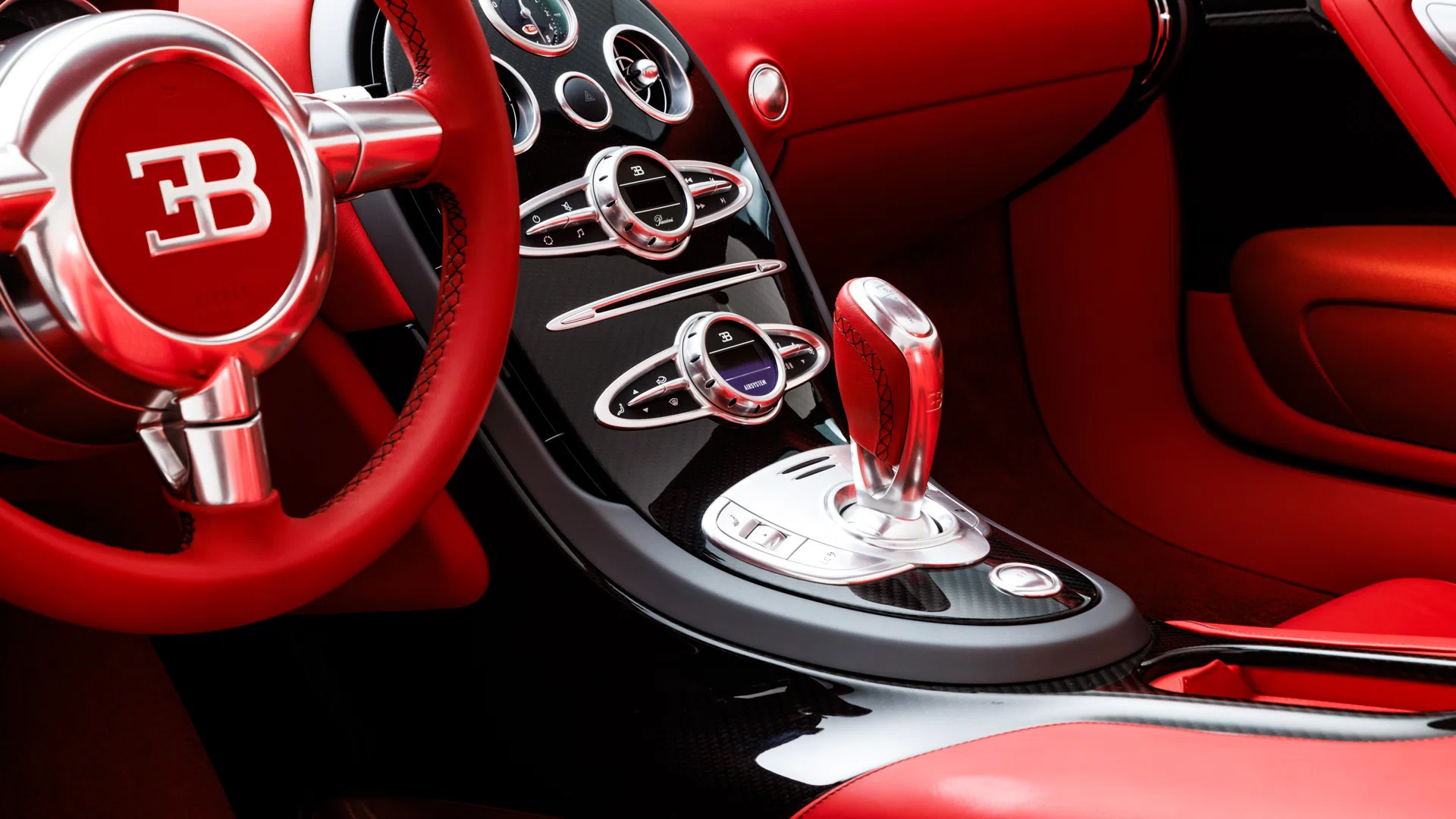 2015 Bugatti Veyron Grand Sport Vitesse interior, Leather Carmine Red