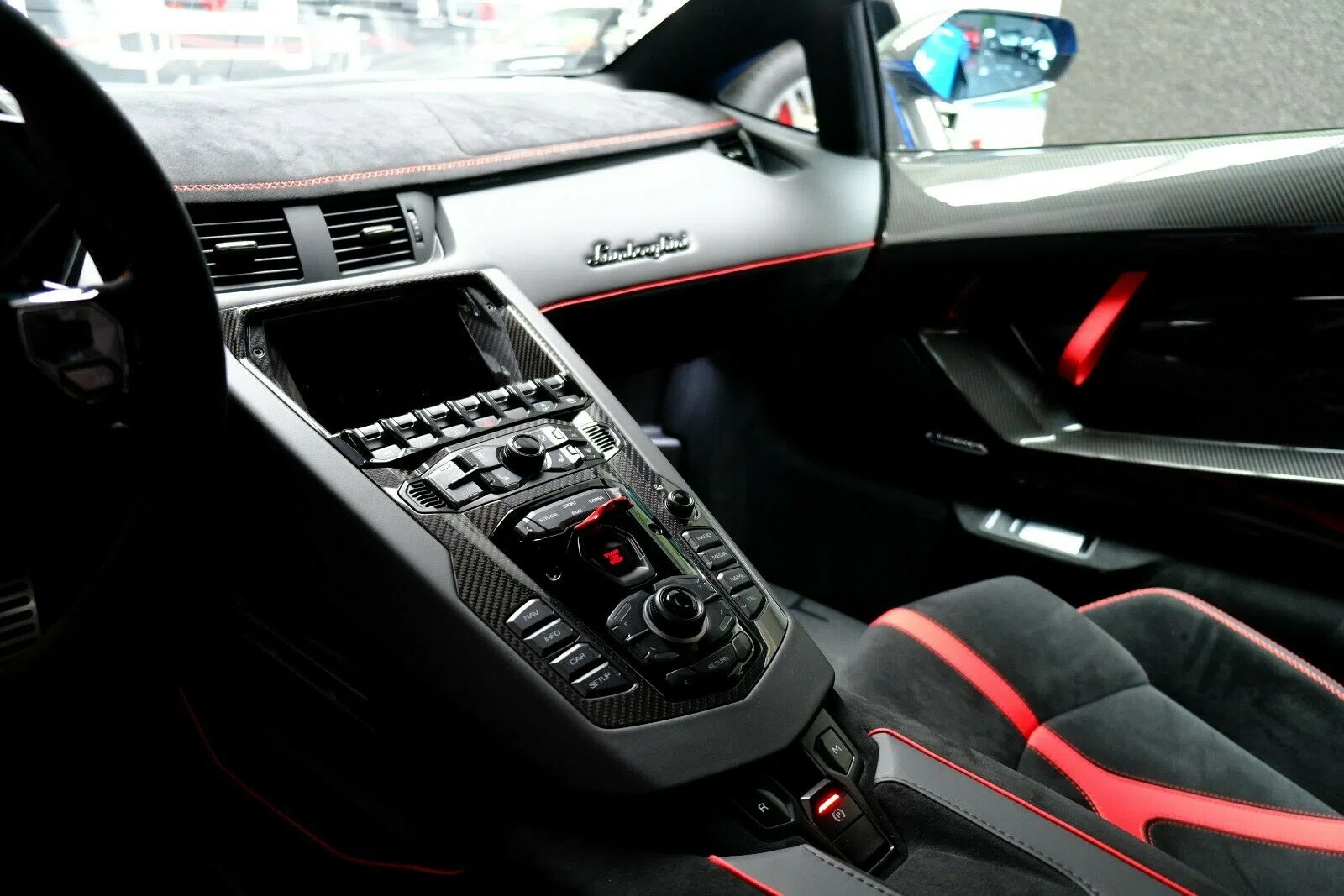 2019 Lamborghini Aventador SVJ interior, Black | Red