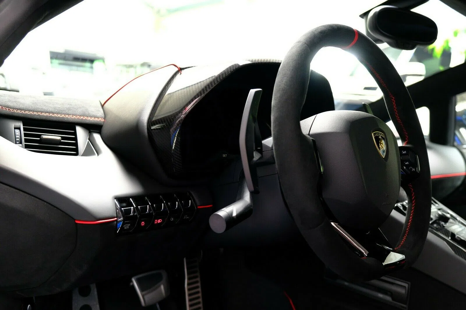 2019 Lamborghini Aventador SVJ interior, Black | Red