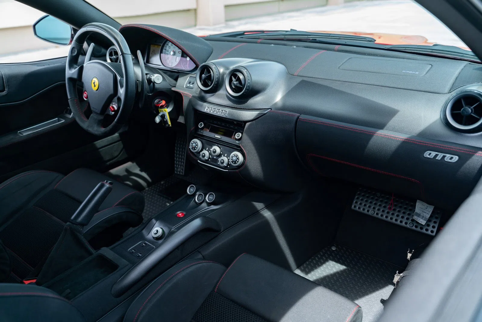 2011 Ferrari 599 GTO interior, dashboard, Black