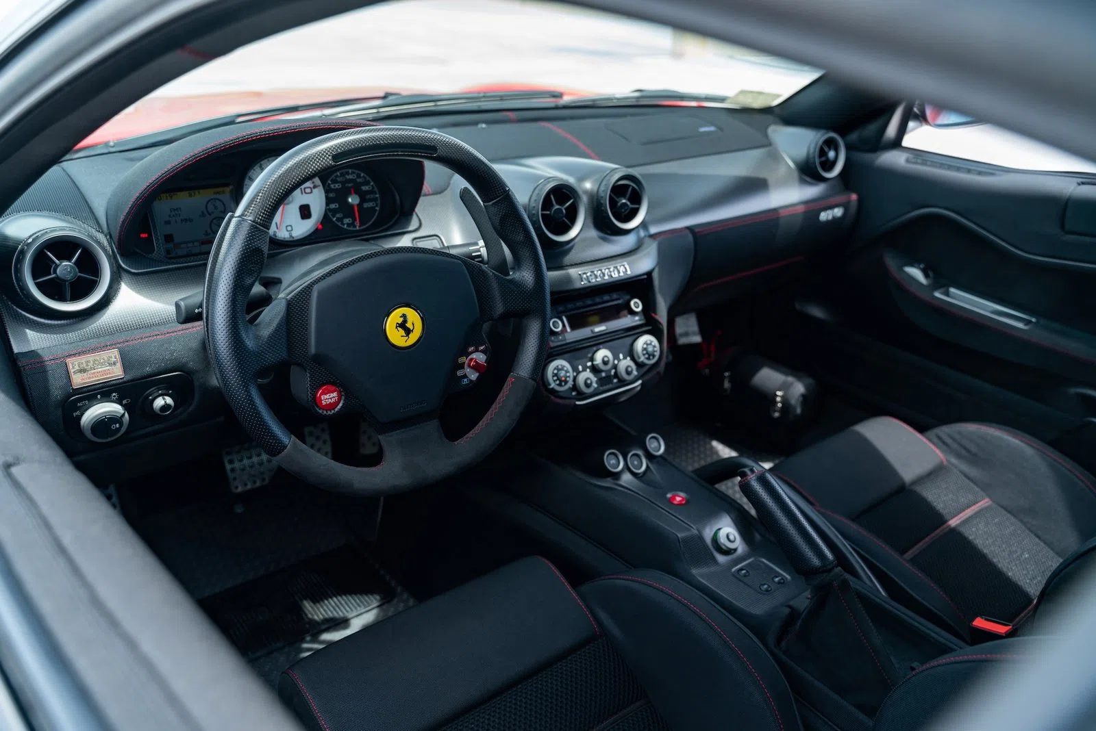 2011 Ferrari 599 GTO interior, dashboard, Black