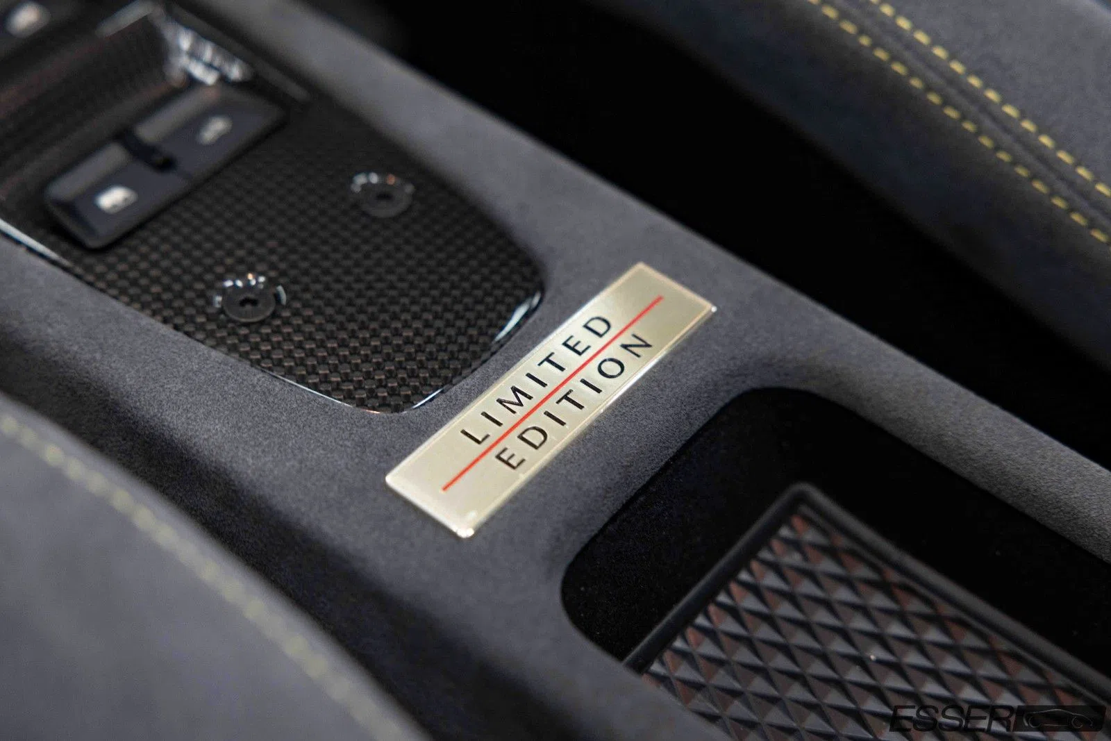 2015 Ferrari 458 Speciale A interior, center console, Alcantara, Black