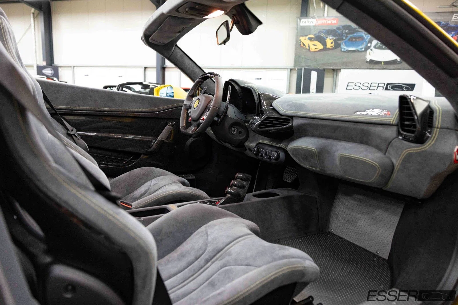2015 Ferrari 458 Speciale A interior, Alcantara, Black