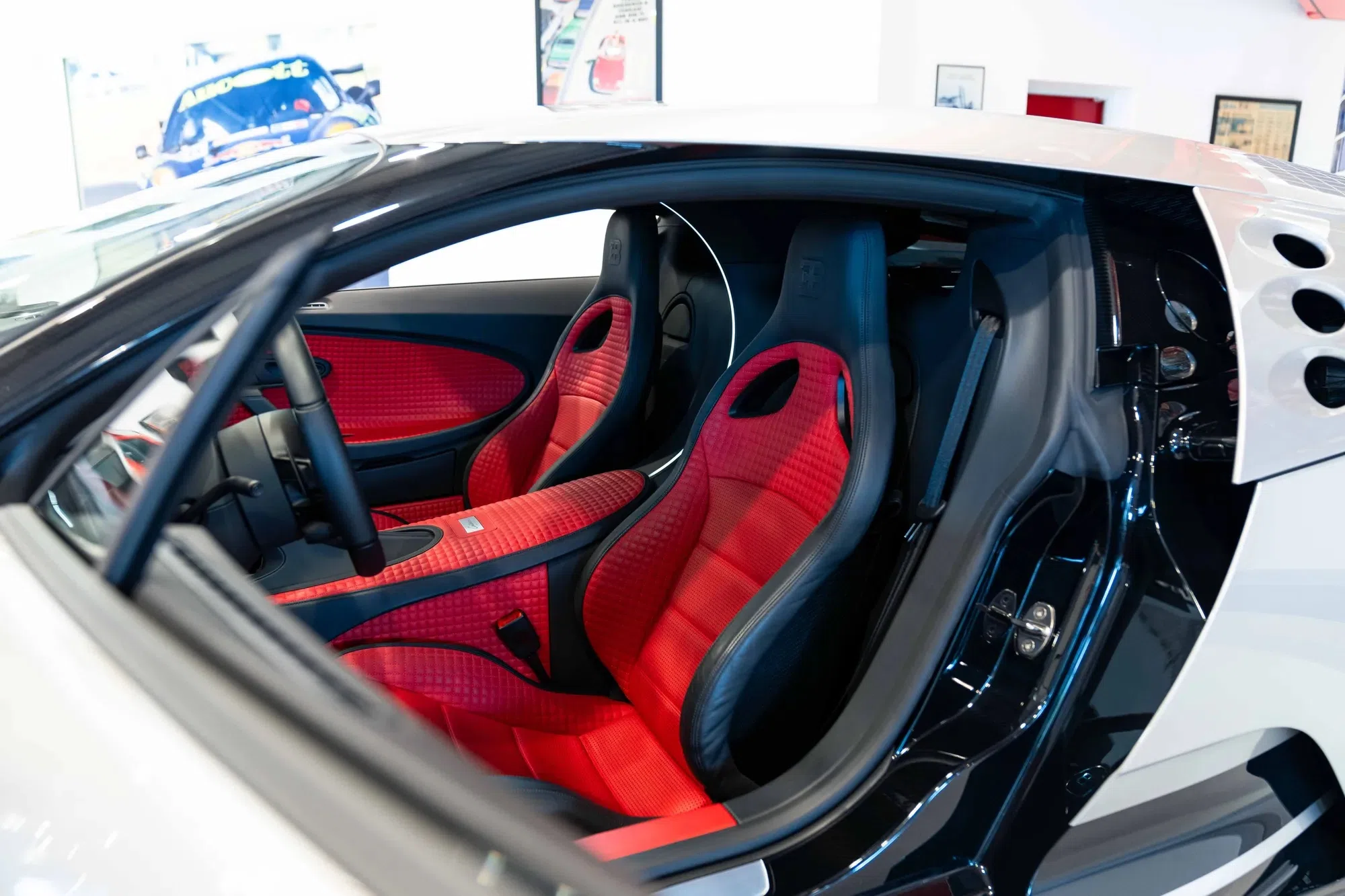 2022 Bugatti Centodieci interior, Black & Italian Red leather