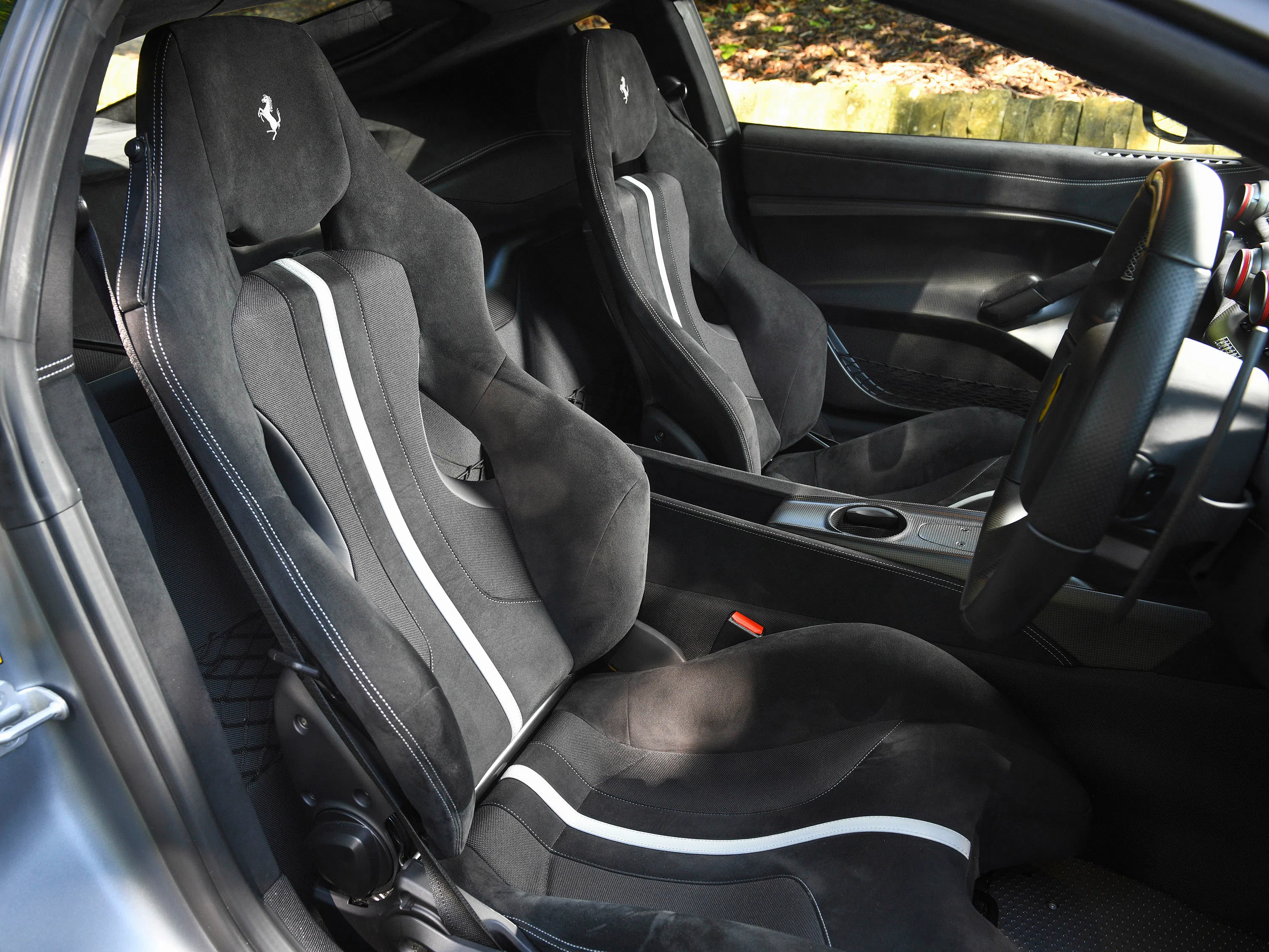 2017 Ferrari F12tdf interior, seats, Nero Alcantara