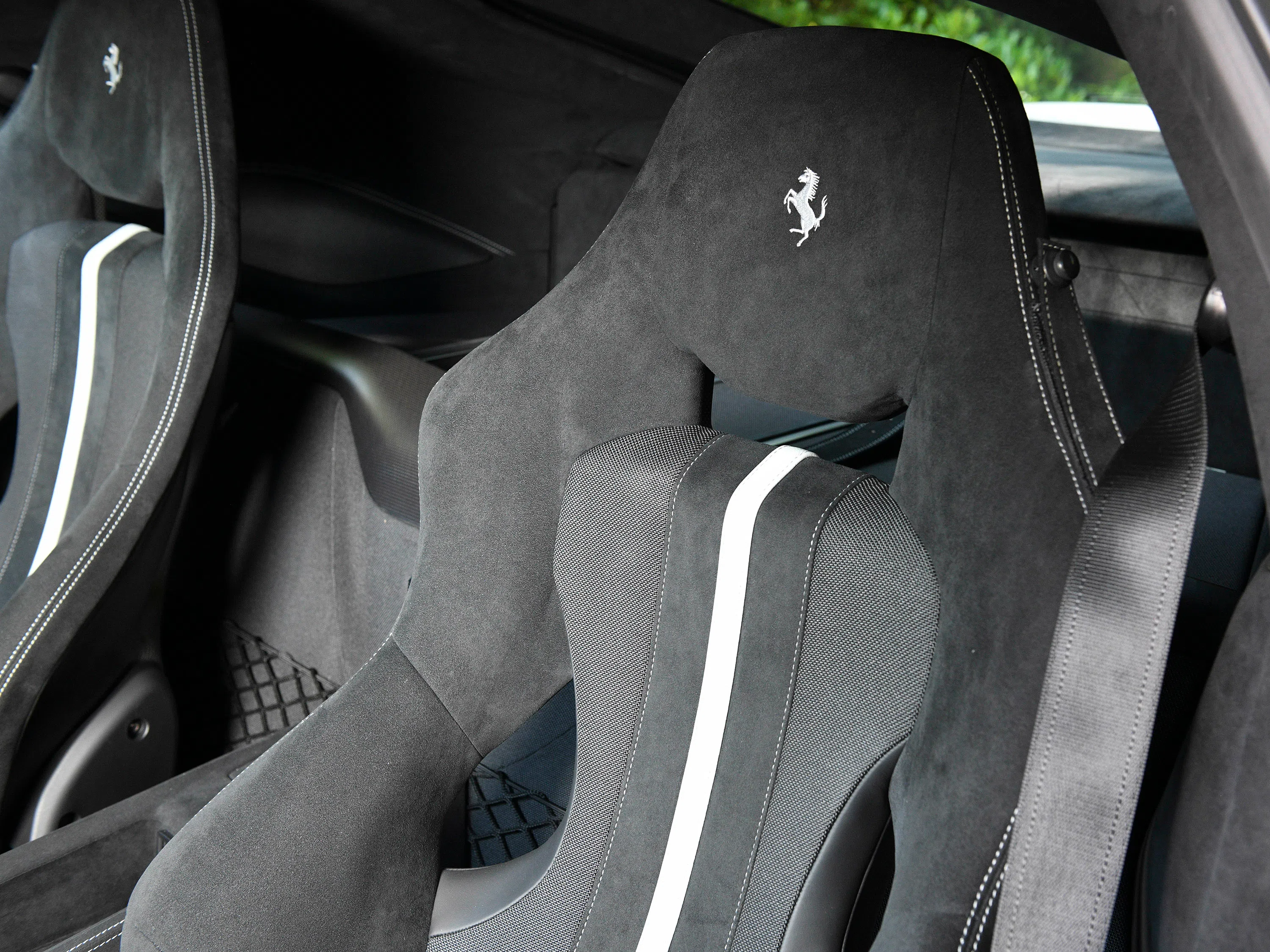 2017 Ferrari F12tdf interior, seats, Nero Alcantara