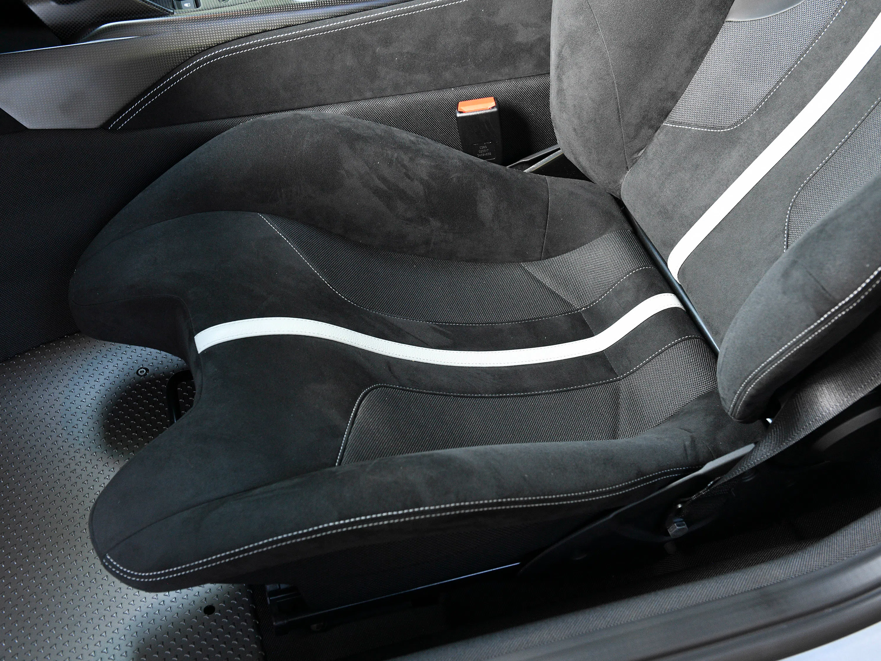 2017 Ferrari F12tdf interior, seats, Nero Alcantara