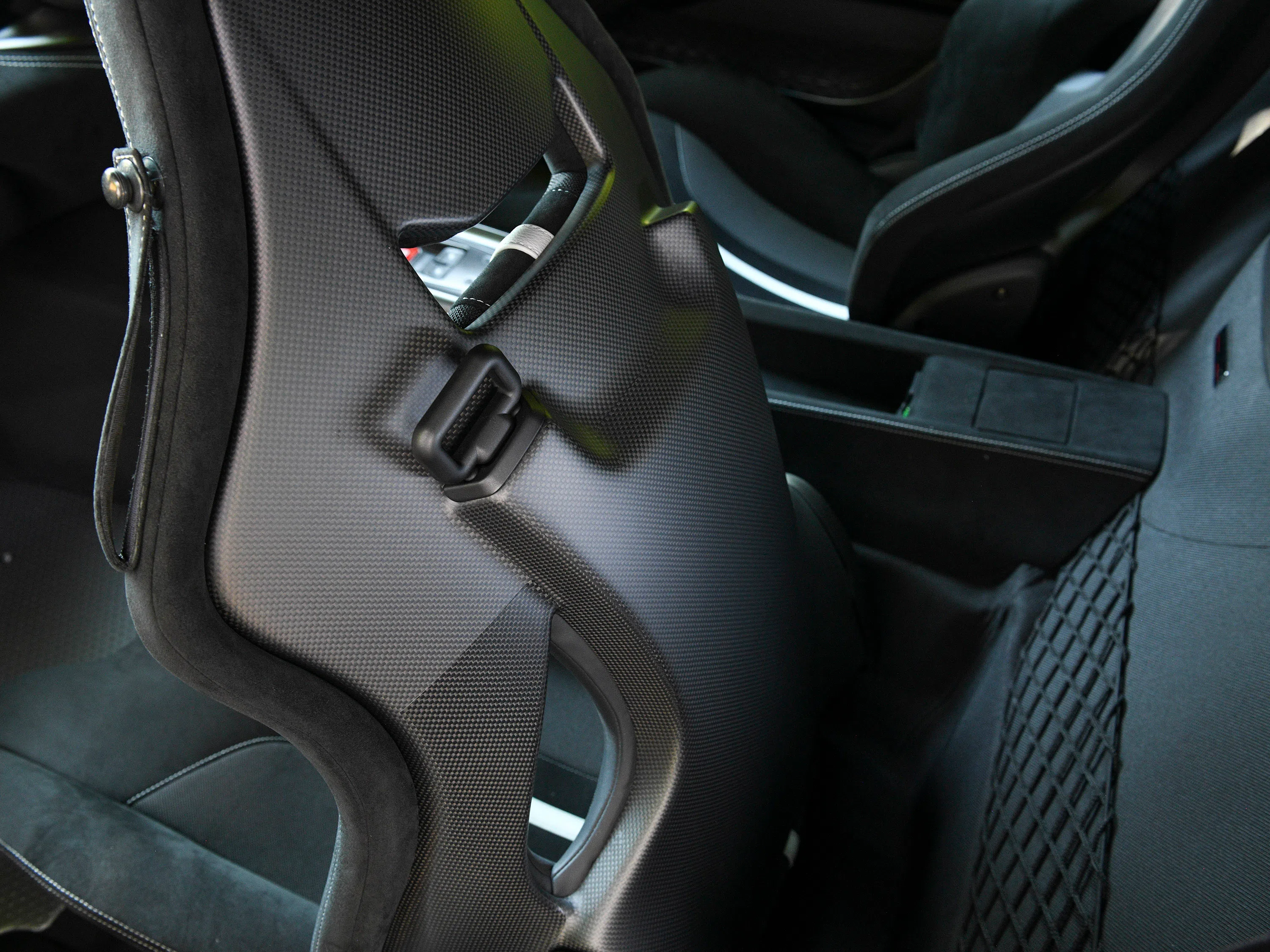 2017 Ferrari F12tdf interior, Nero Alcantara
