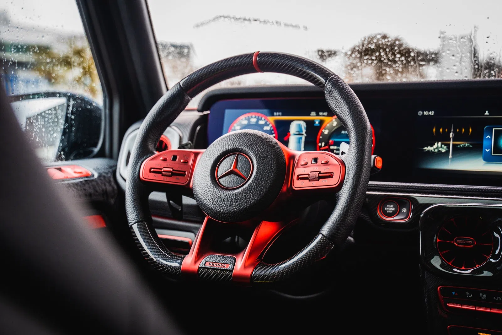 2024 BRABUS P 900 Rocket Edition interior, steering wheel, Royal Black | Leder