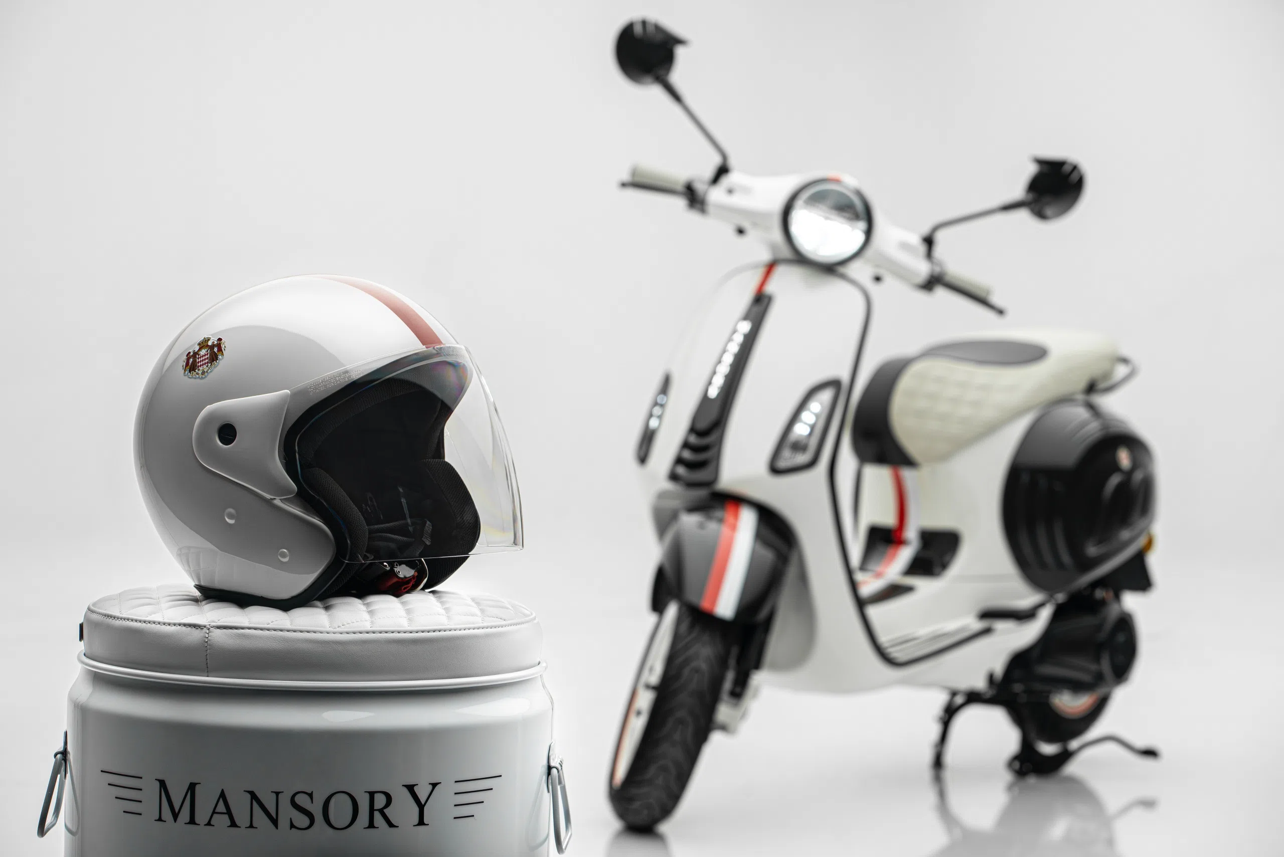 2024 MANSORY Vespa Monaco Edition for sale, exterior, National colors of Monaco