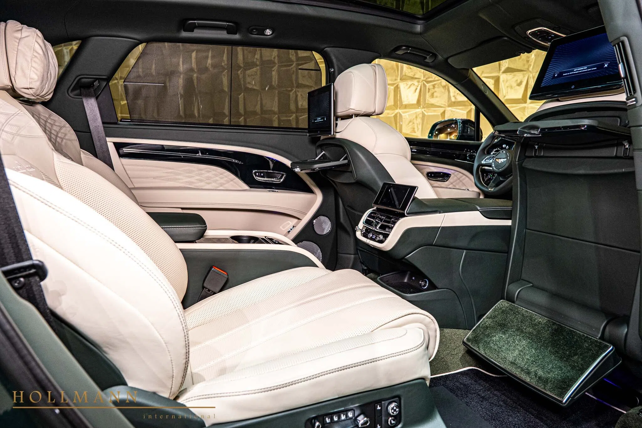 2024 Mansory Bentayga EWB interior, seats, Linen & Cumbrian Green
