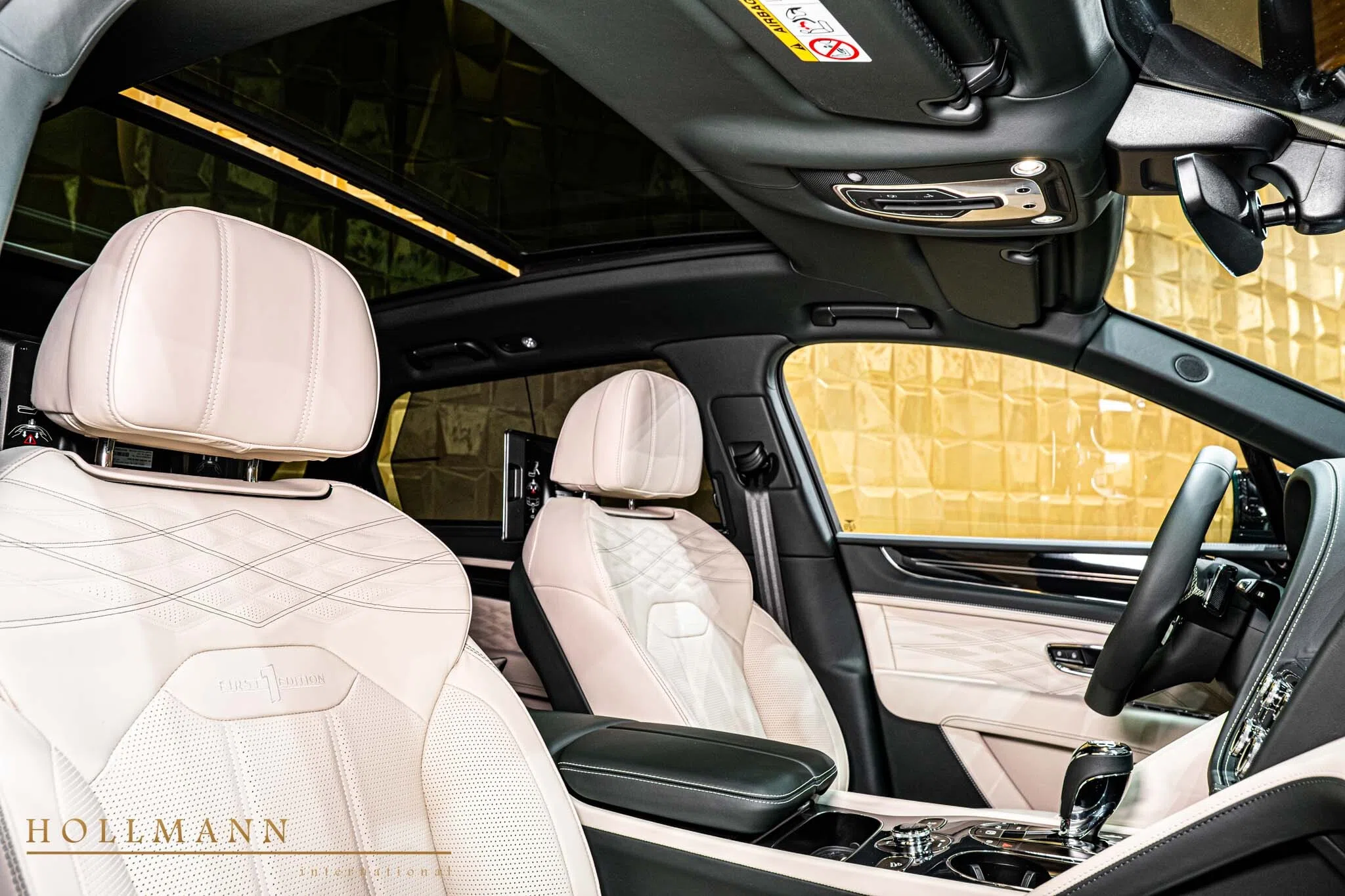 2024 Mansory Bentayga EWB interior, seats, Linen & Cumbrian Green