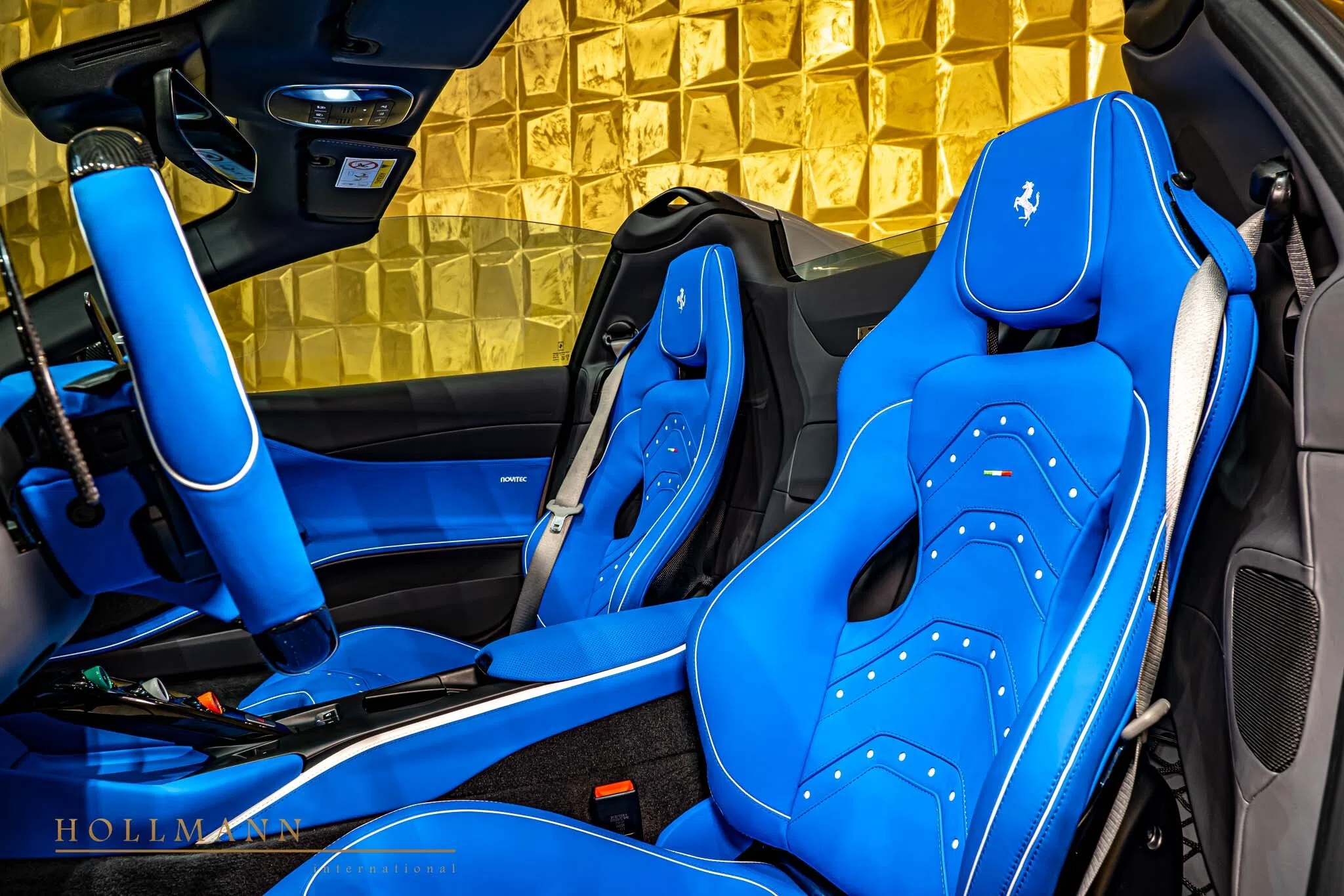 2024 Ferrari 812 GTS N-Largo S by NOVITEC interior, seats, NOVITEC Blue Amon