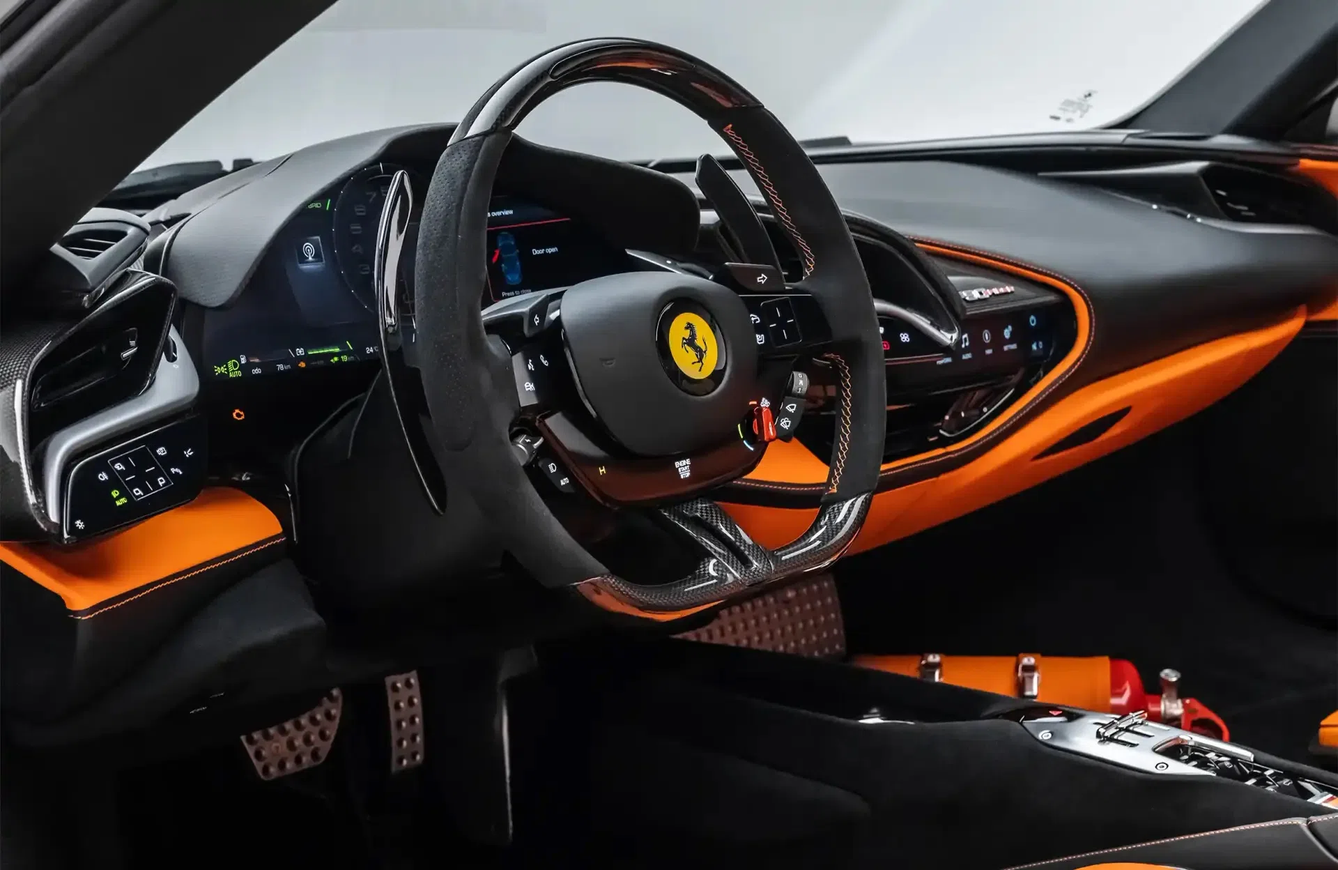 2024 Ferrari SF90 Spider interior, Orange