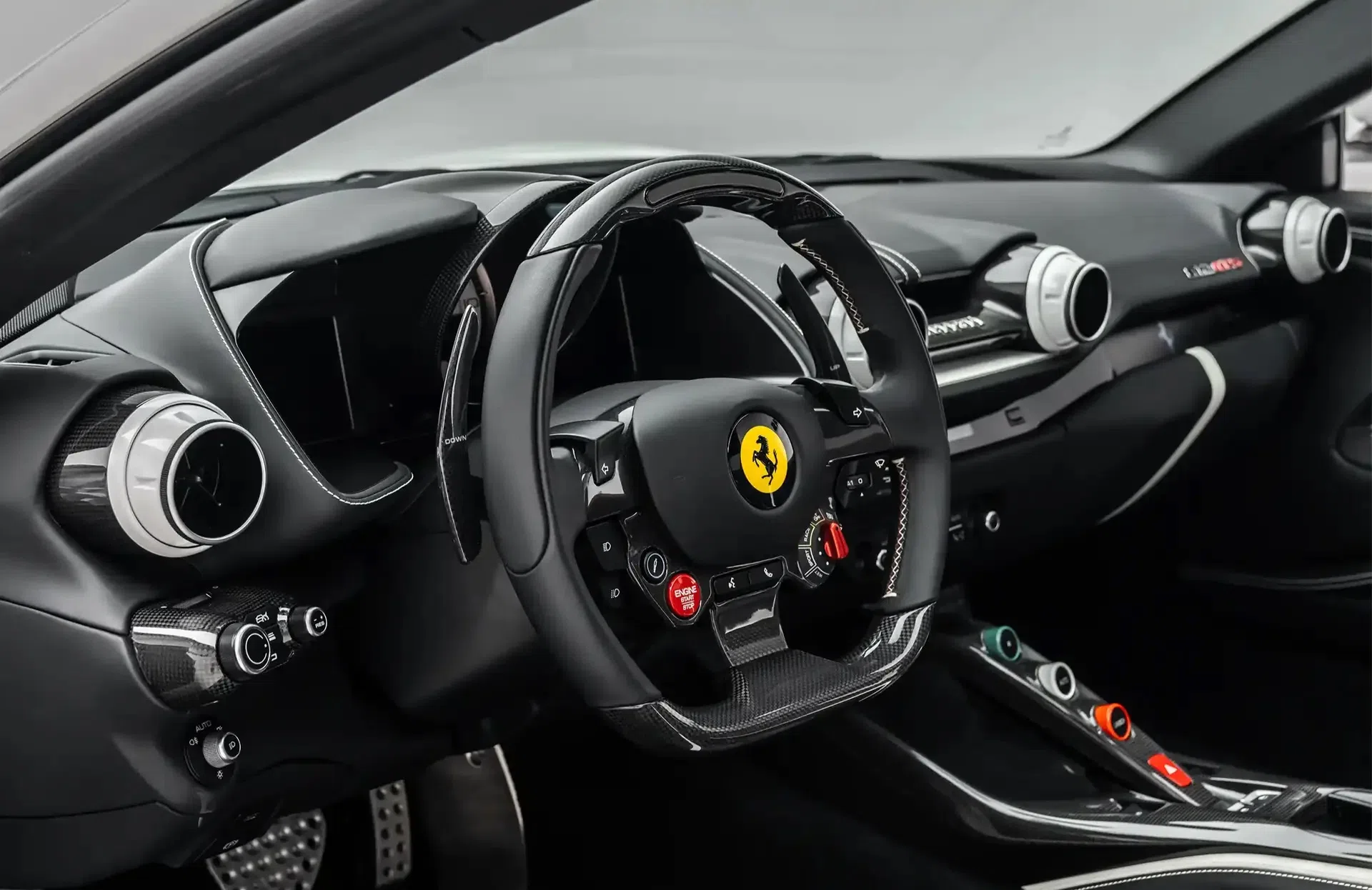 2021 Ferrari 812 GTS Atelier interior, dashboard, Black