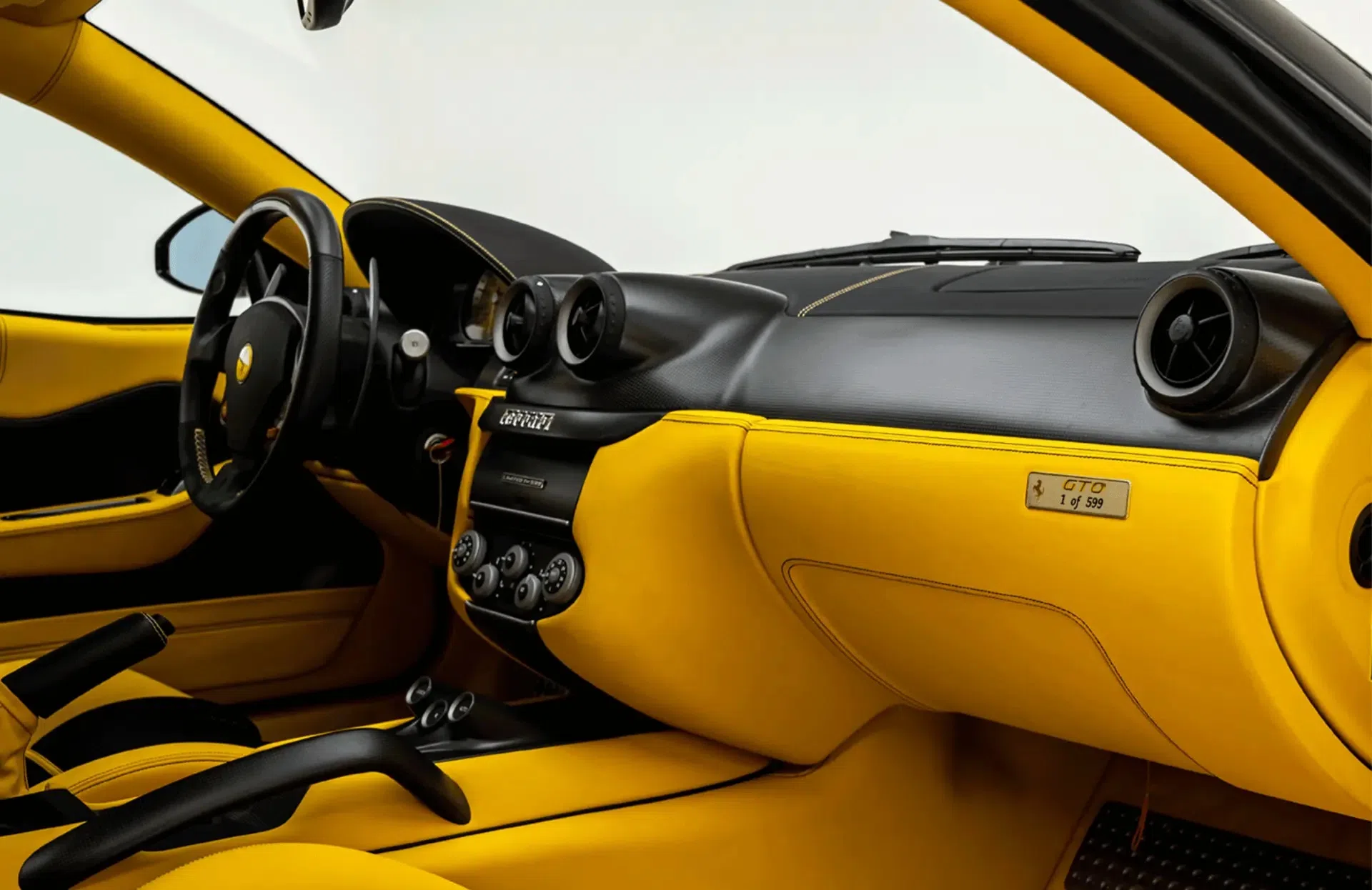 2011 Ferrari 599 GTO interior, Yellow