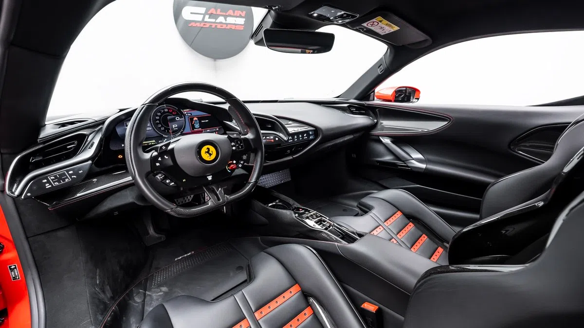 2021 Ferrari SF90 Stradale interior, dashboard, Nero