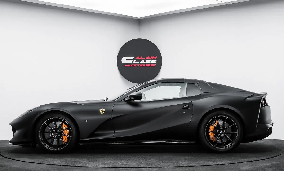 2022 Ferrari 812 GTS, side profile, Nero Opaco